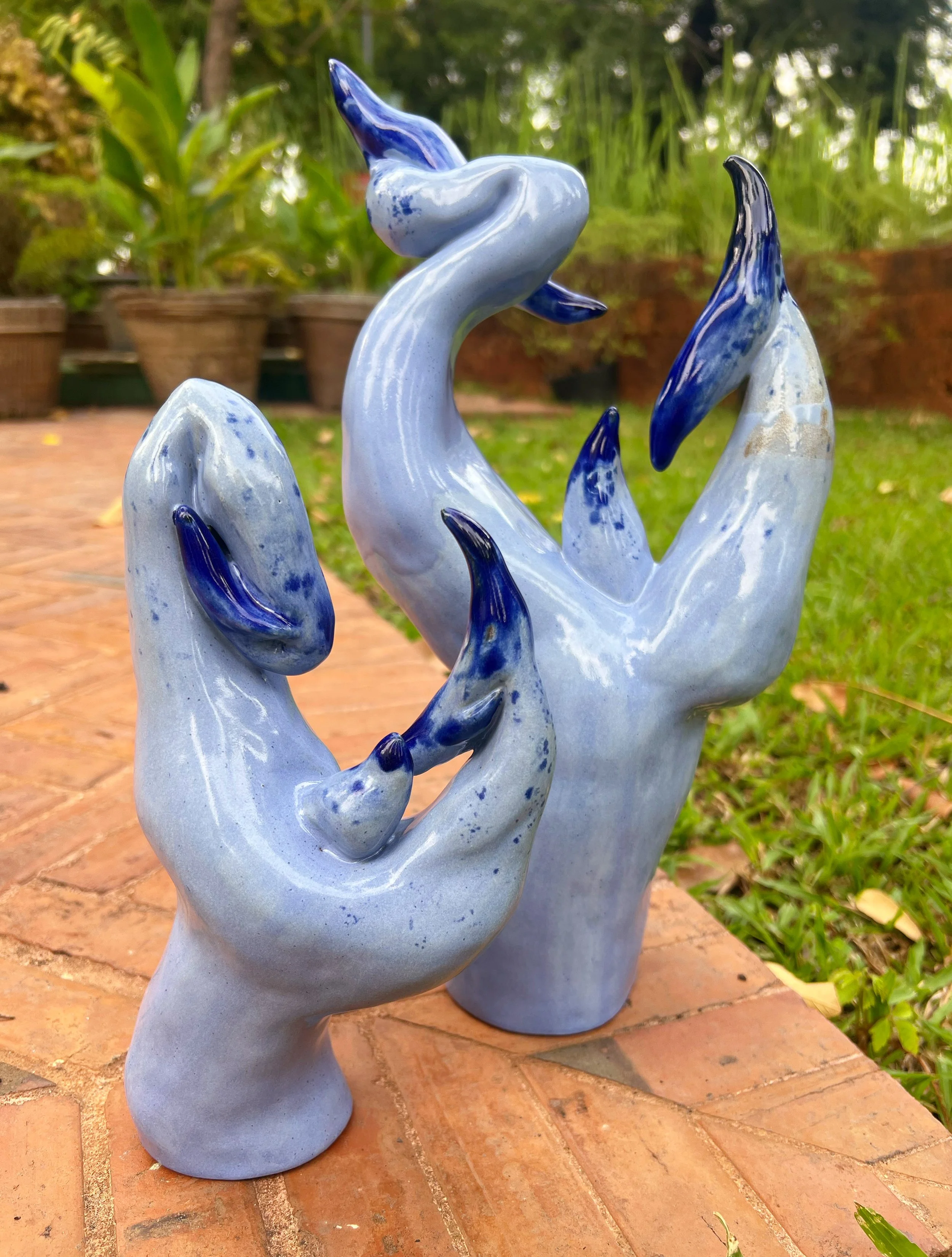 Karona Hoeuy  
Opened Layers, 2026 
Handmade Ceramic 
12x6x23cm. (Small)  
7x16x34cm. (Large)  