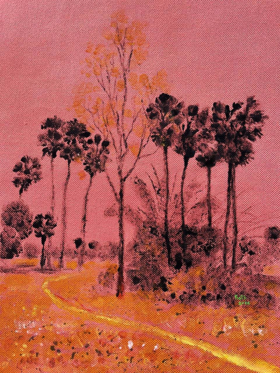 Sereyroth Chea  
ត្នោត Palm Tree, 2026 
Acrylic on canvas 
50x36cm.  