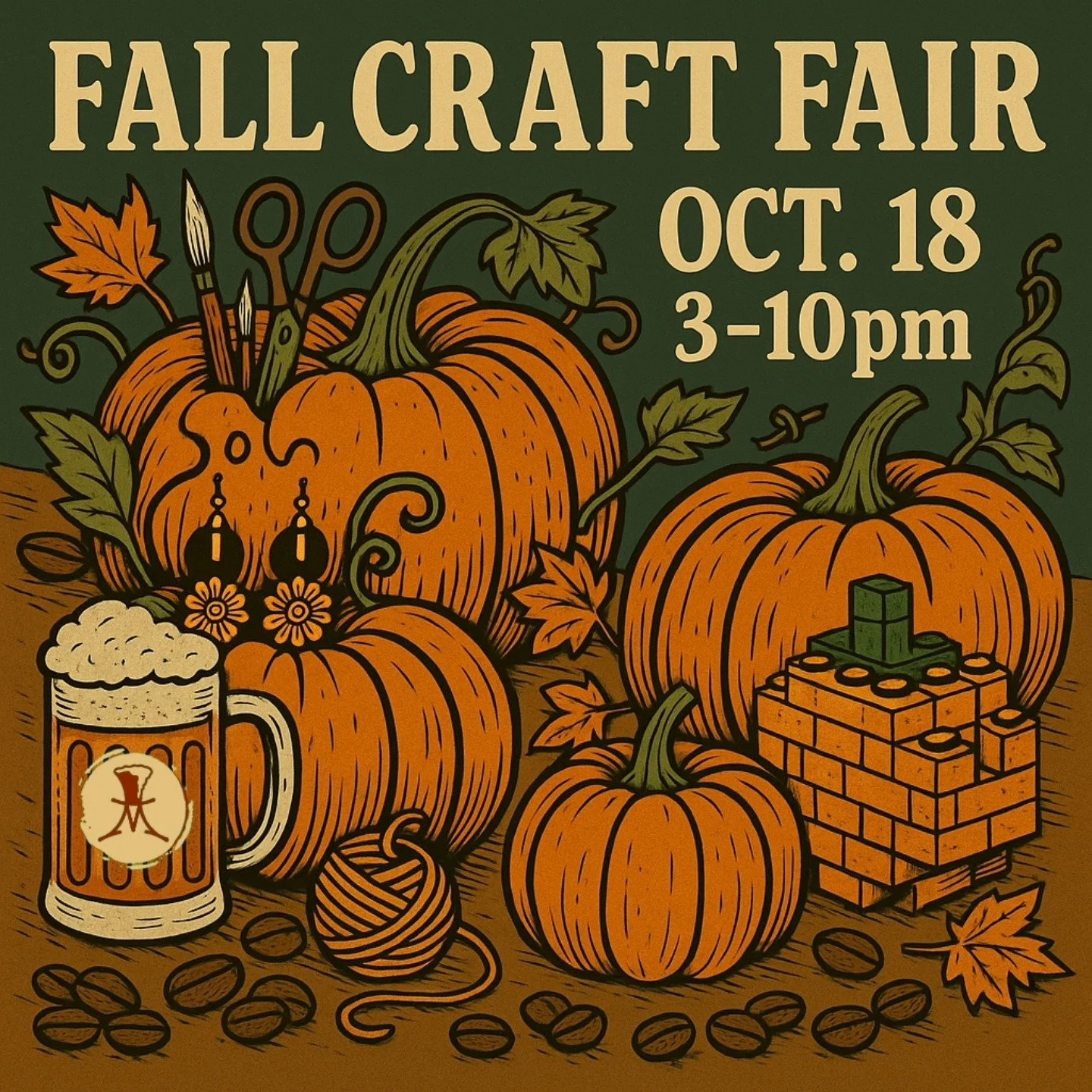 Join us for a day of festive fall fun and celebrate the season with hands-on crafts and cozy sips at our Fall Craft Fair!

Pumpkin Latte Beer Release

LEGO @theminifigco Creation Station

@incognitaroasters Coffee Pop-up

gbfishnchipsco Food Truck

S