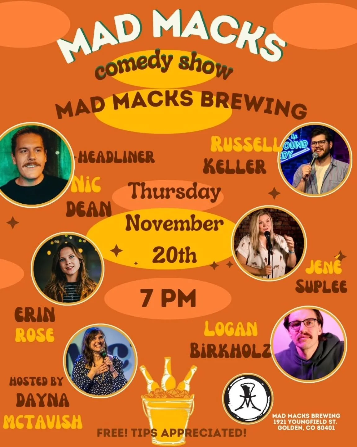 Comedy night is back at Mad Macks. Fresh jokes, good beer, and a lineup that never misses. Join us for this month&rsquo;s free Salty B Comedy Show and come laugh with your neighbors, local, and touring  comics.

#MadMacksBrewing #GoldenColorado #Colo