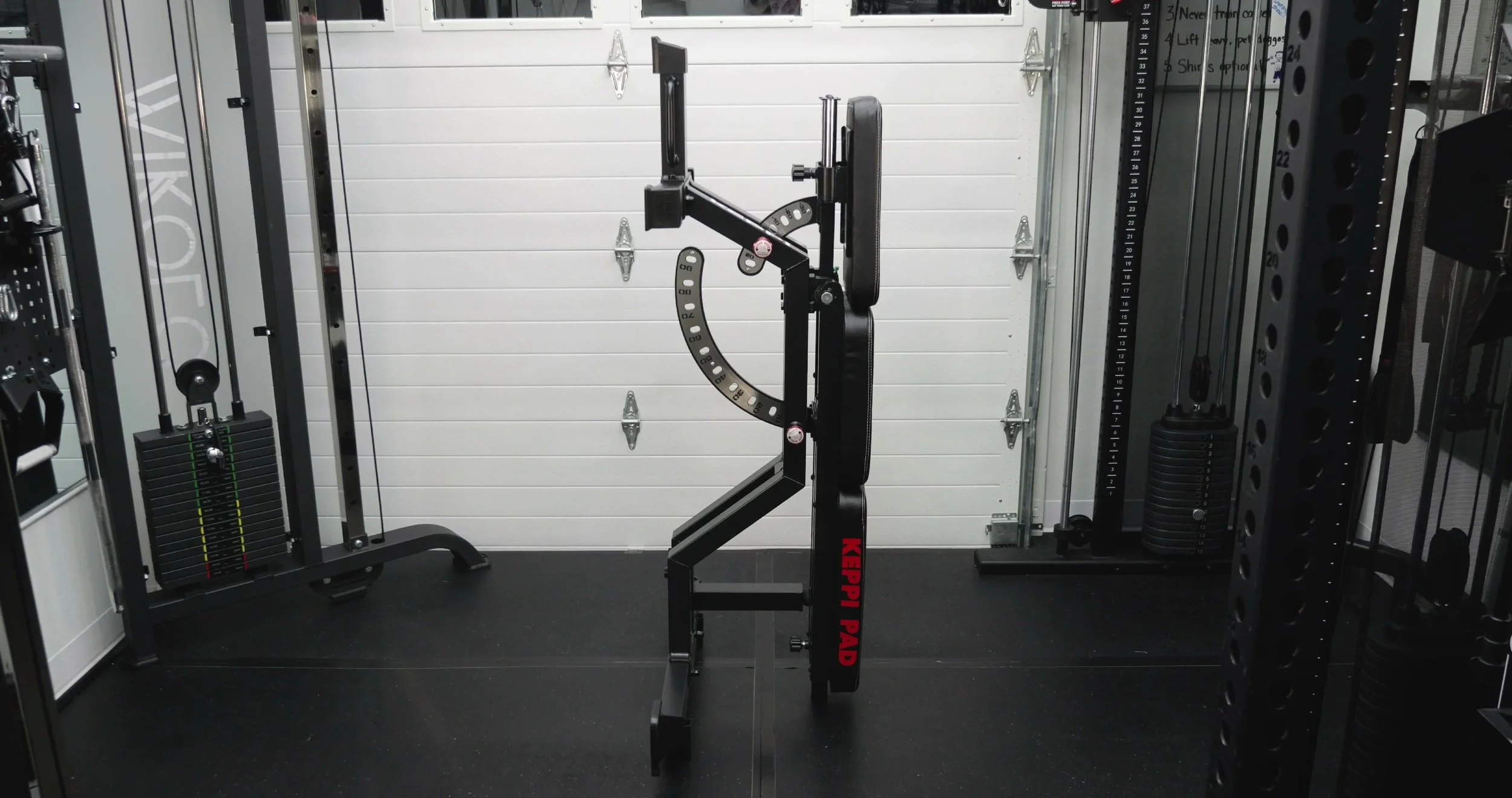 keppi bench stored vertically using included prop insert