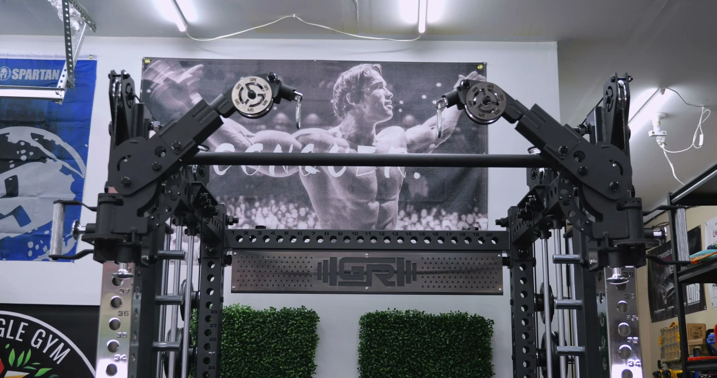 GetRXd Tornado Arms showing pop pin rotation and vertical adjustment points