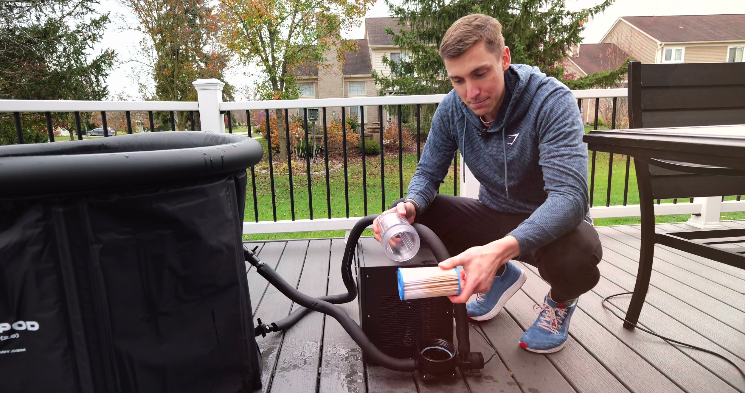 draining and cleaning the pod company ice pod pro tub