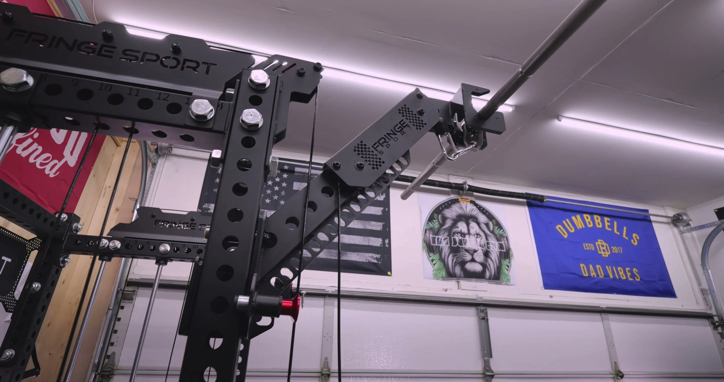 Fringe Sport The Drew attachment shown off the rack highlighting the mounting peg and UHMW pads