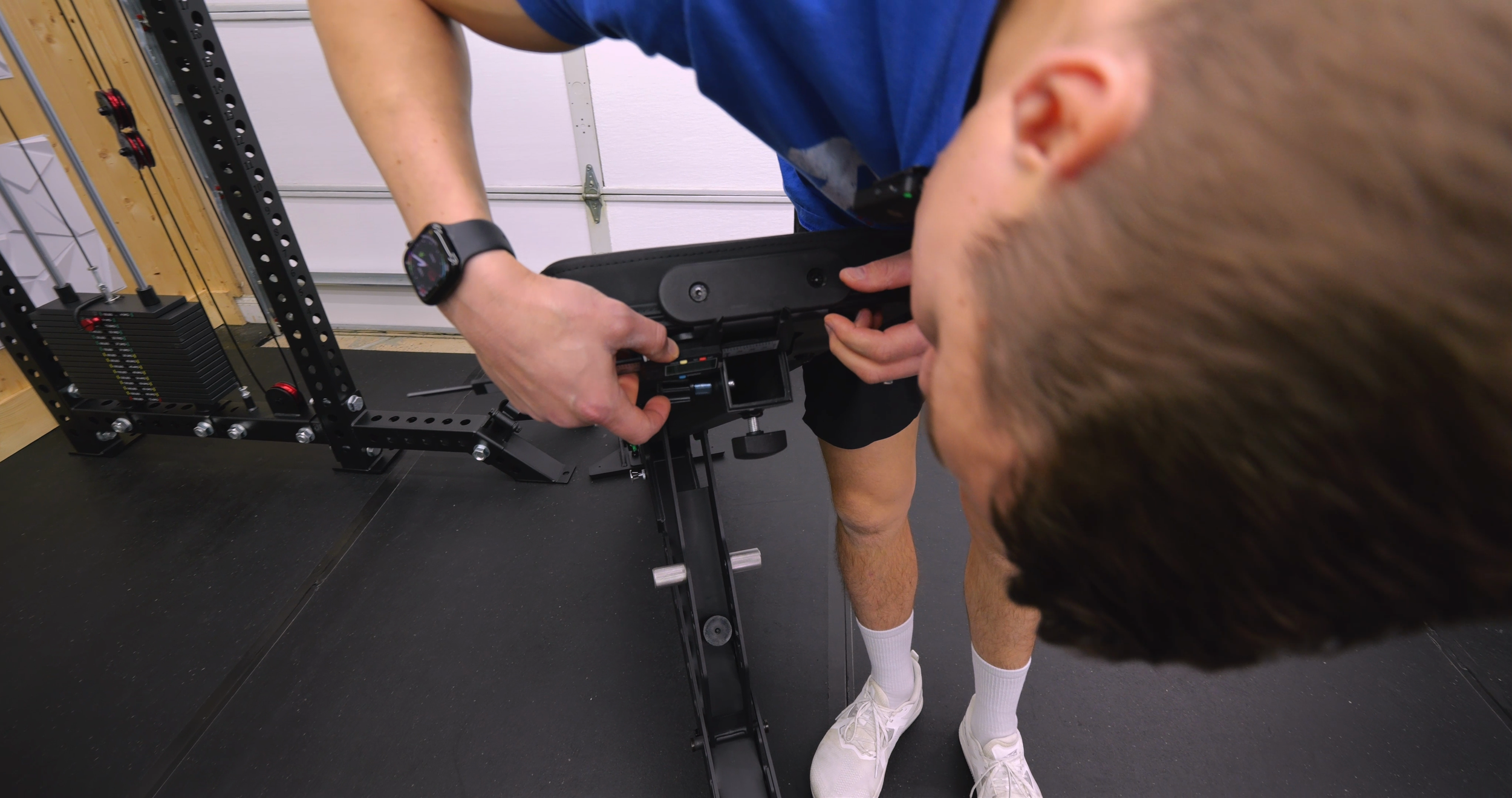 REP Blackwing adjustable bench attachment port close up