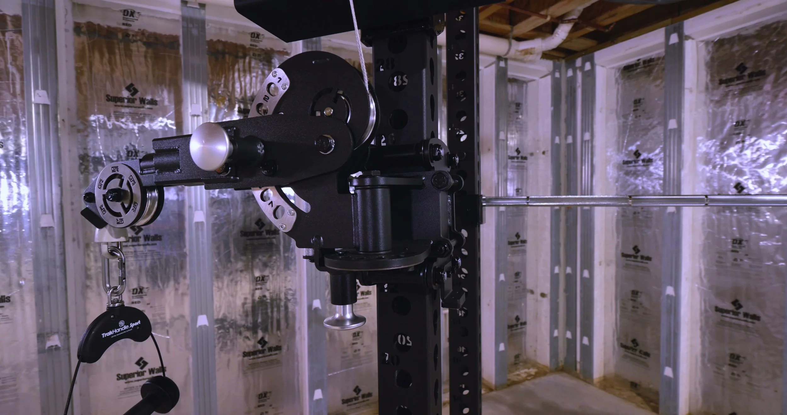 Close-up of the internal rollers and grooved front pulley on the GetRXd Tornado Arms 2.0