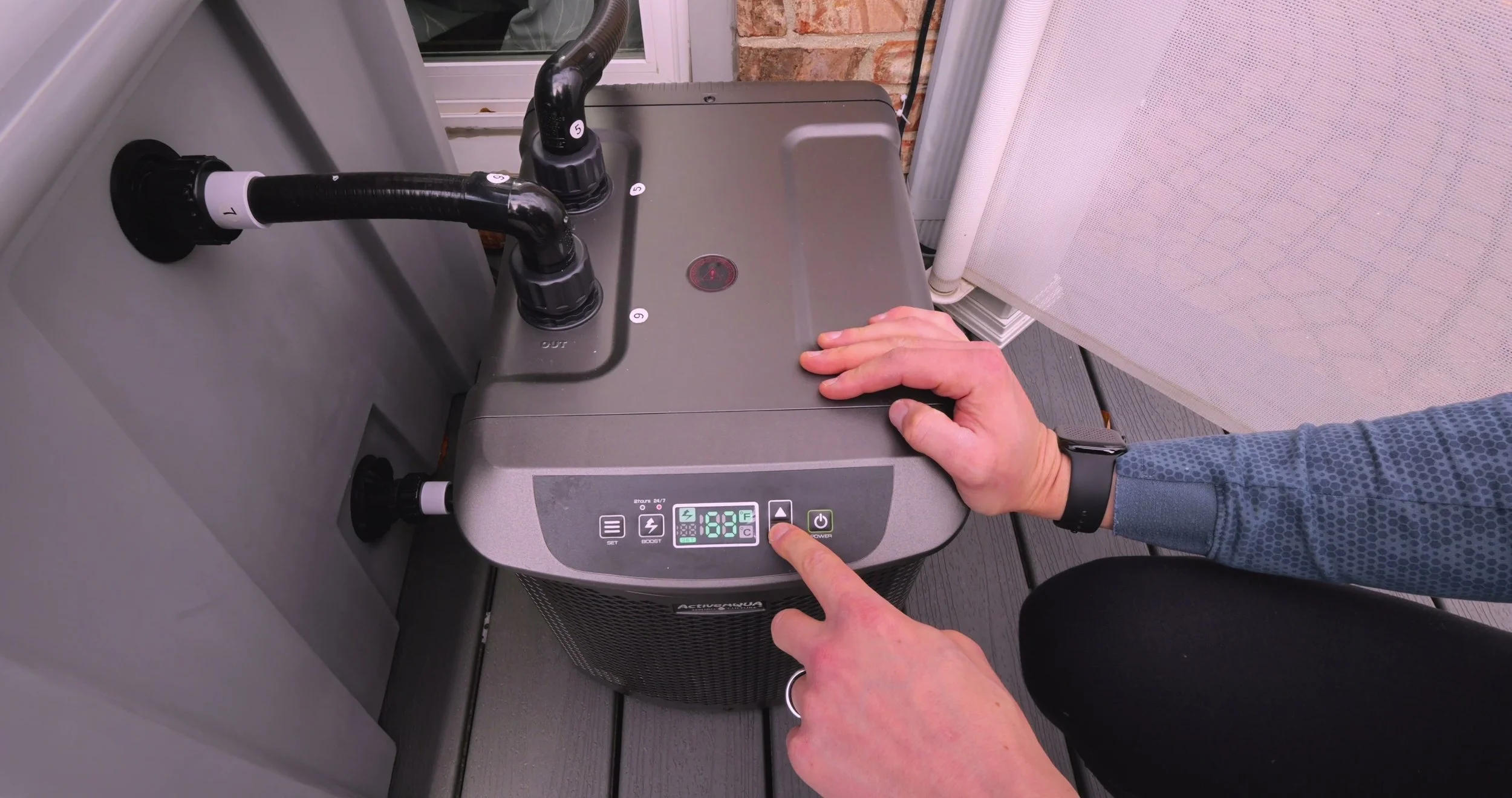 Desert Plunge chiller control panel showing temperature setting