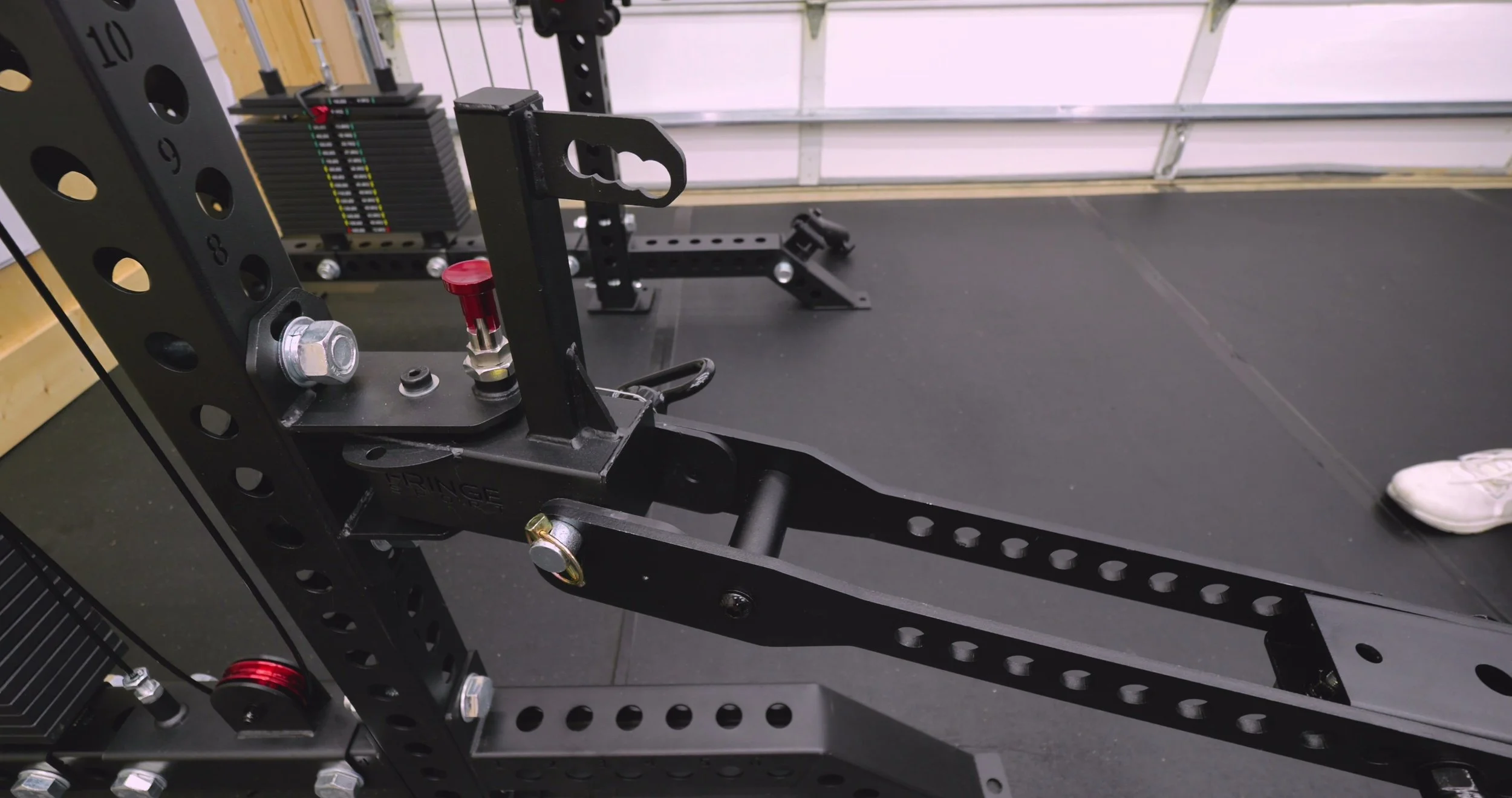 Swan Neck bracket storing Mammoth belt squat upright