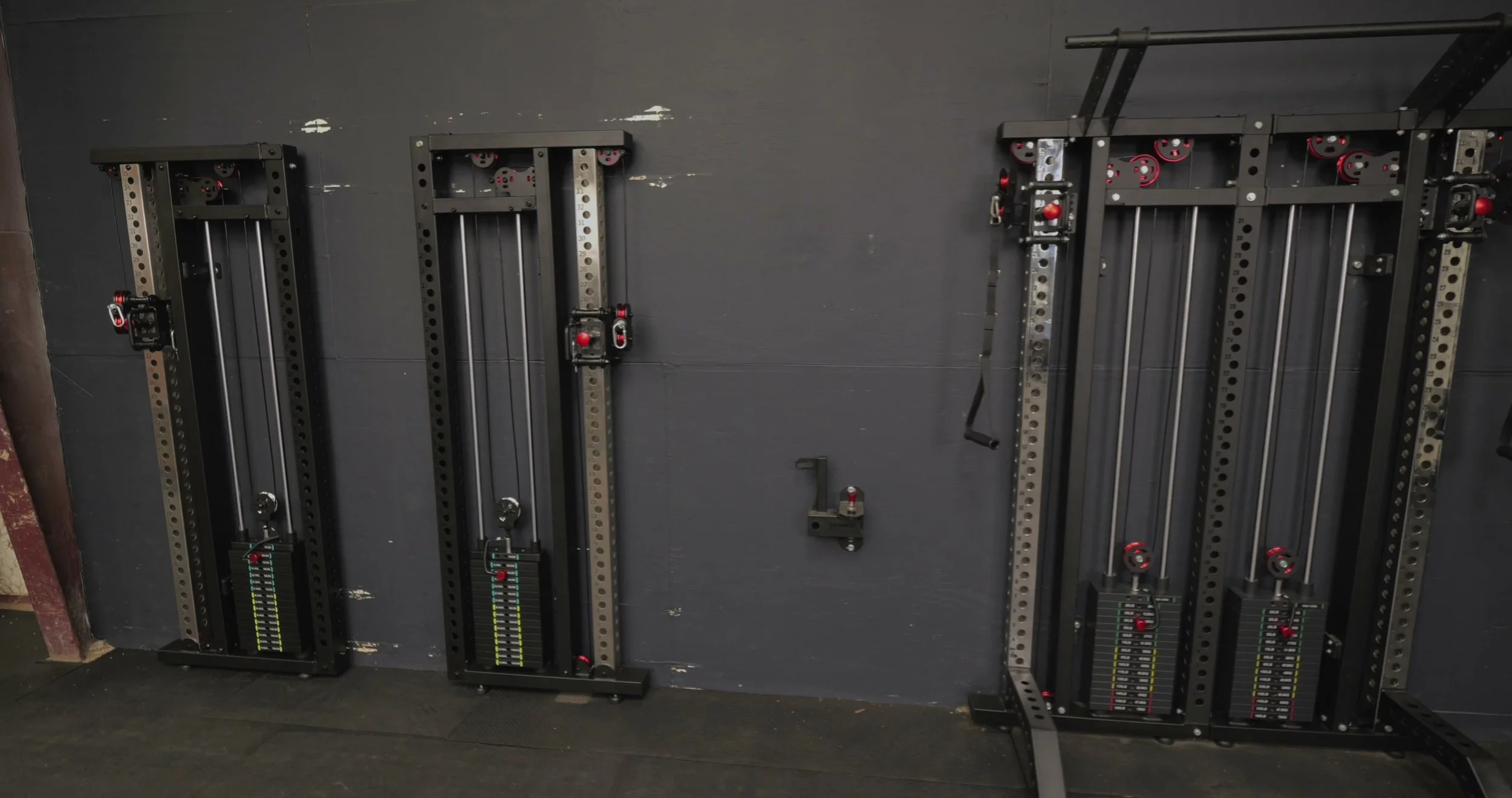 fringe sport slim gym wall mounted functional trainer dual stack setup