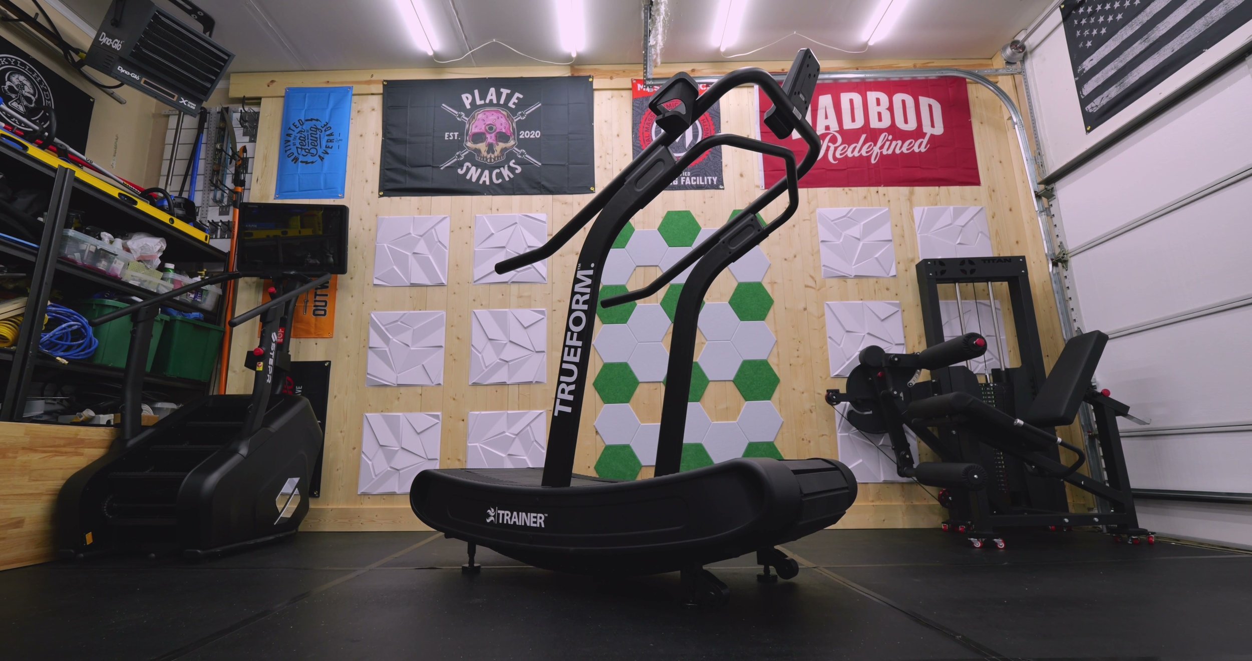 TrueForm Trainer manual curved treadmill with shallow curve and updated front power bar