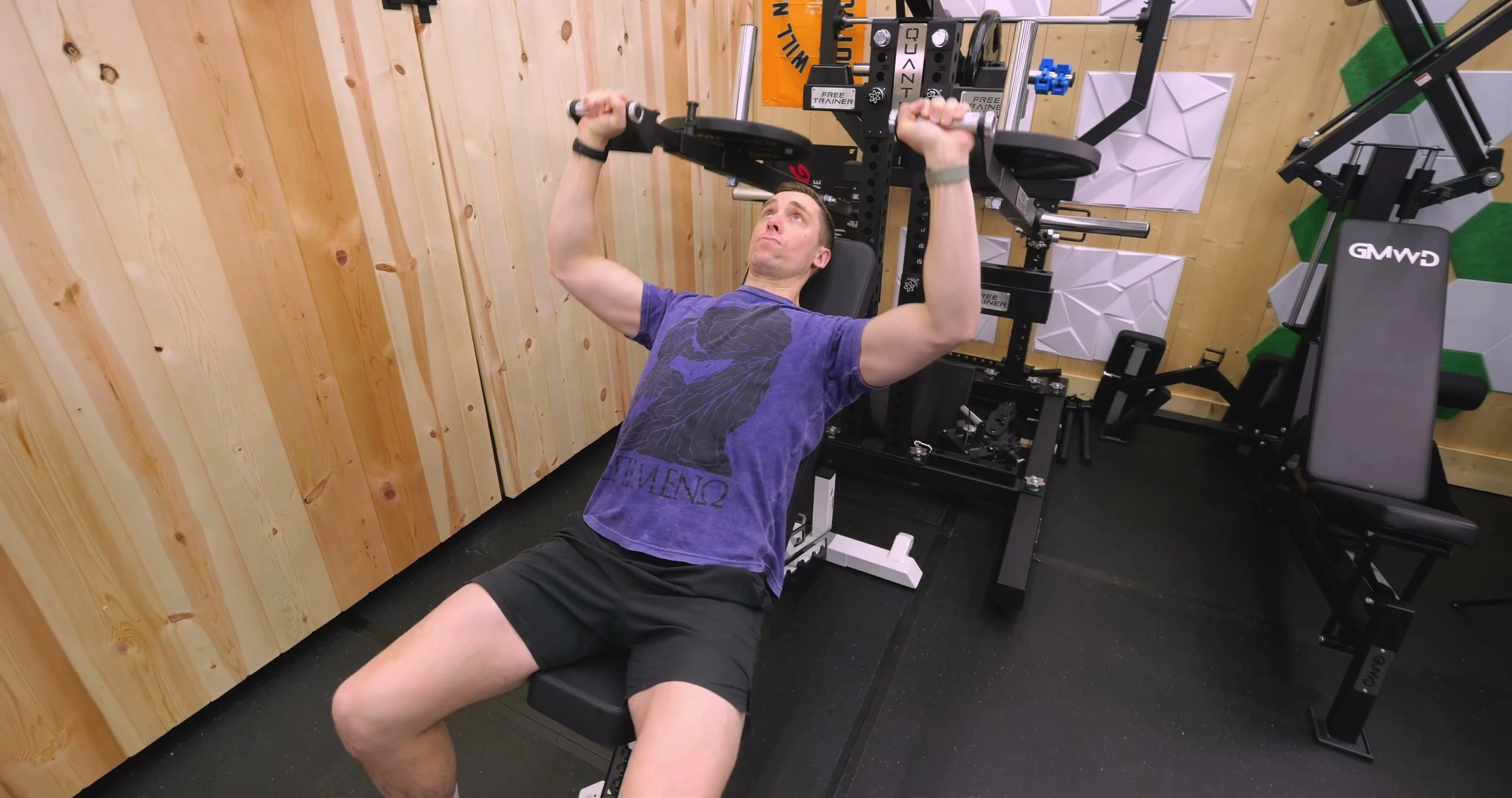 Incline dumbbell press on the REP Nighthawk bench