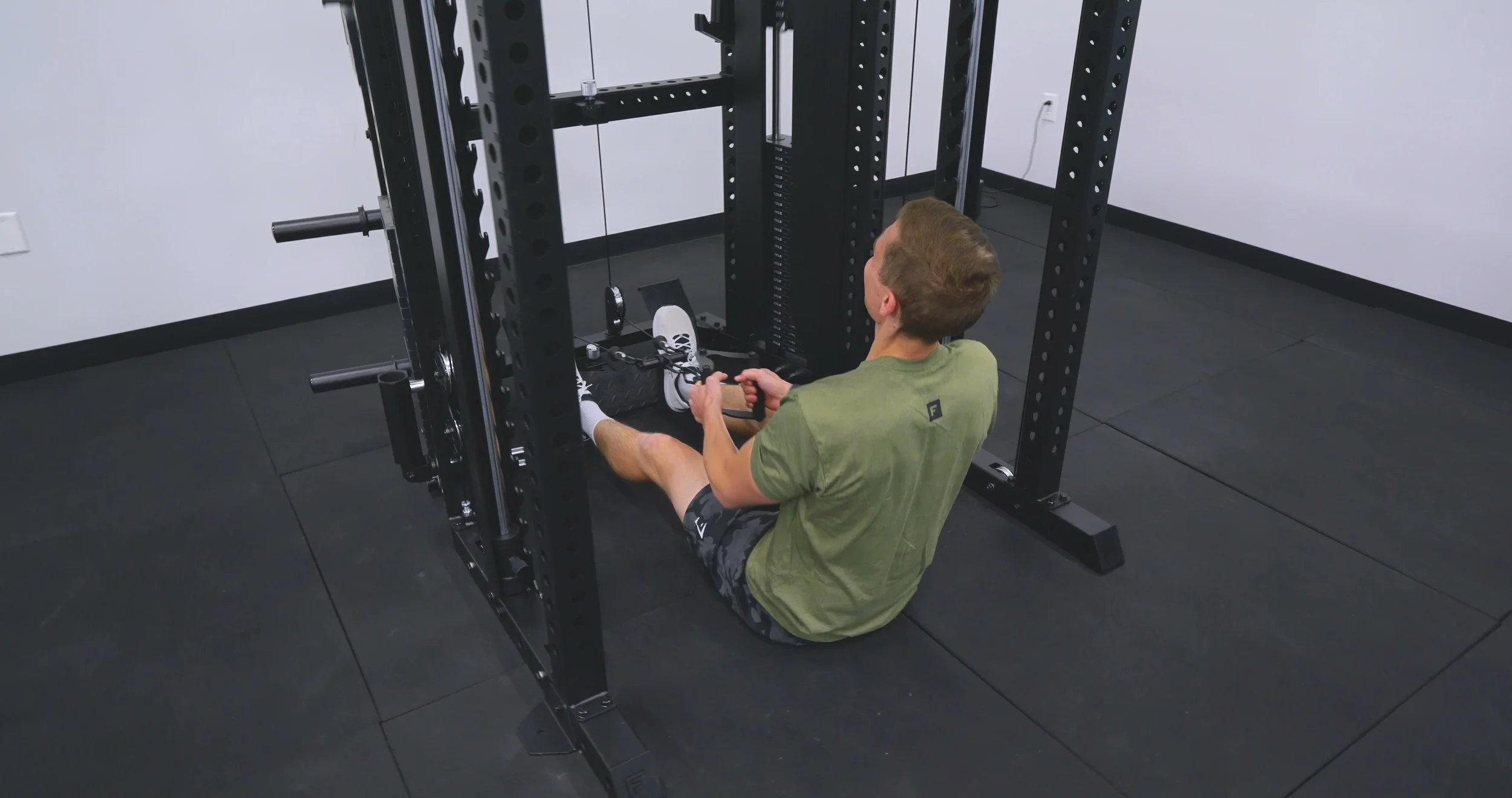 Angled low row foot plate and bottom cable exit on the Force USA C20