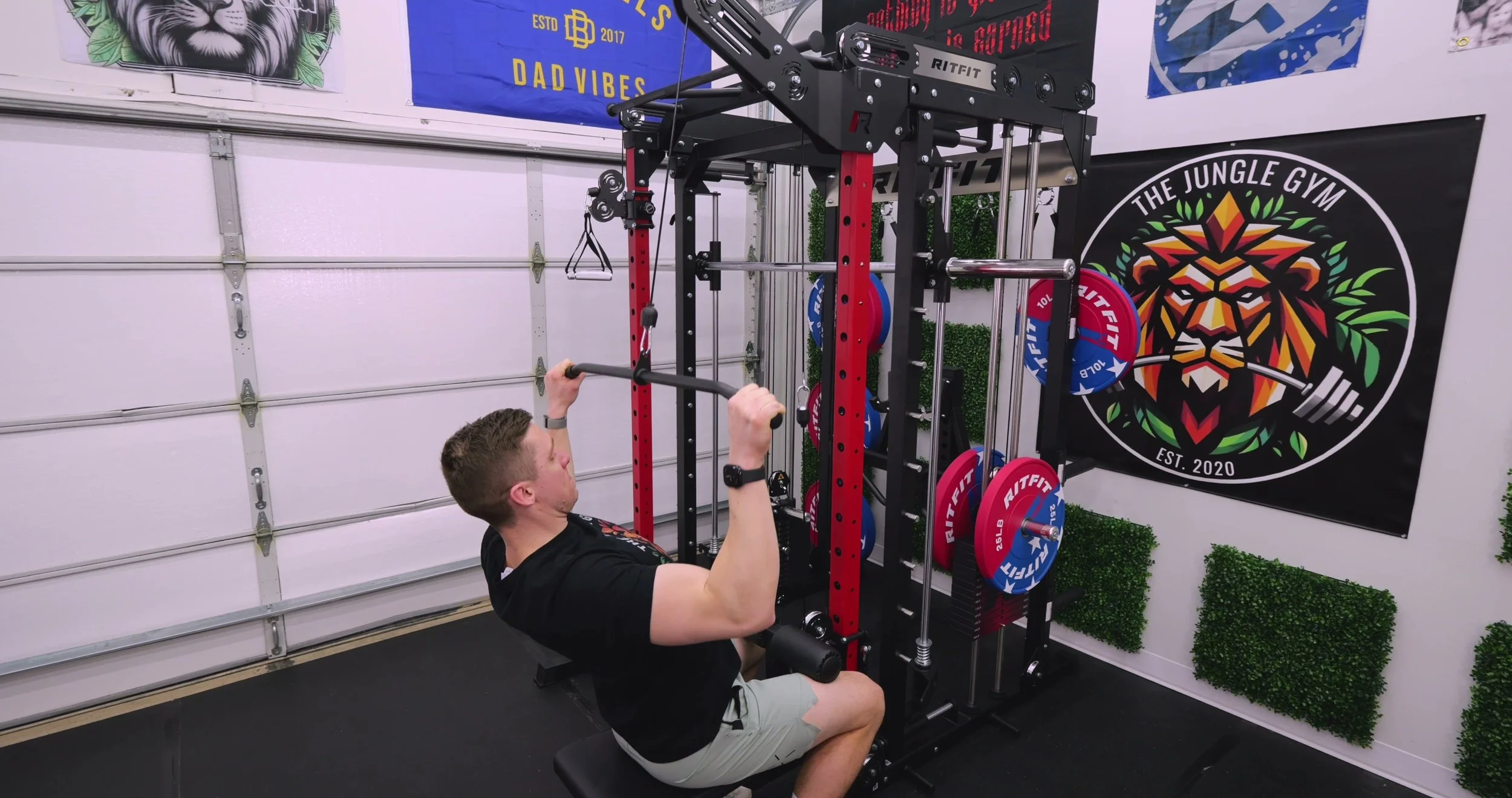 ritfit m2 pro 3d with optional lat pulldown bracket attached