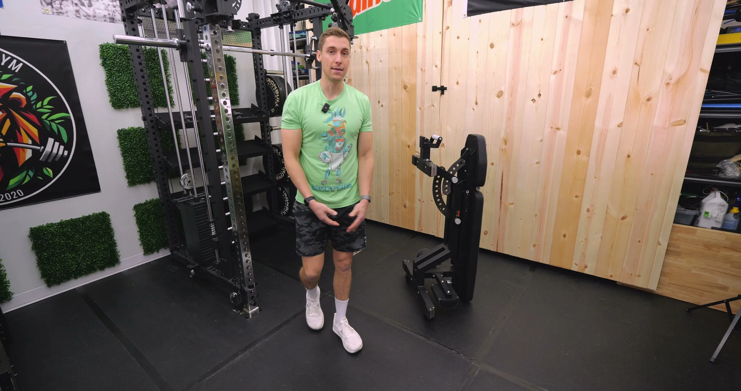 Keppi 6000 bench stored upright on kickstand with back pad locked