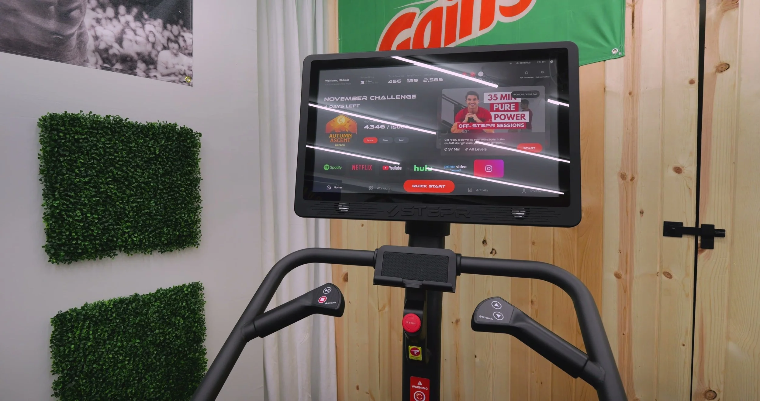 STEPR+ touchscreen with streaming apps