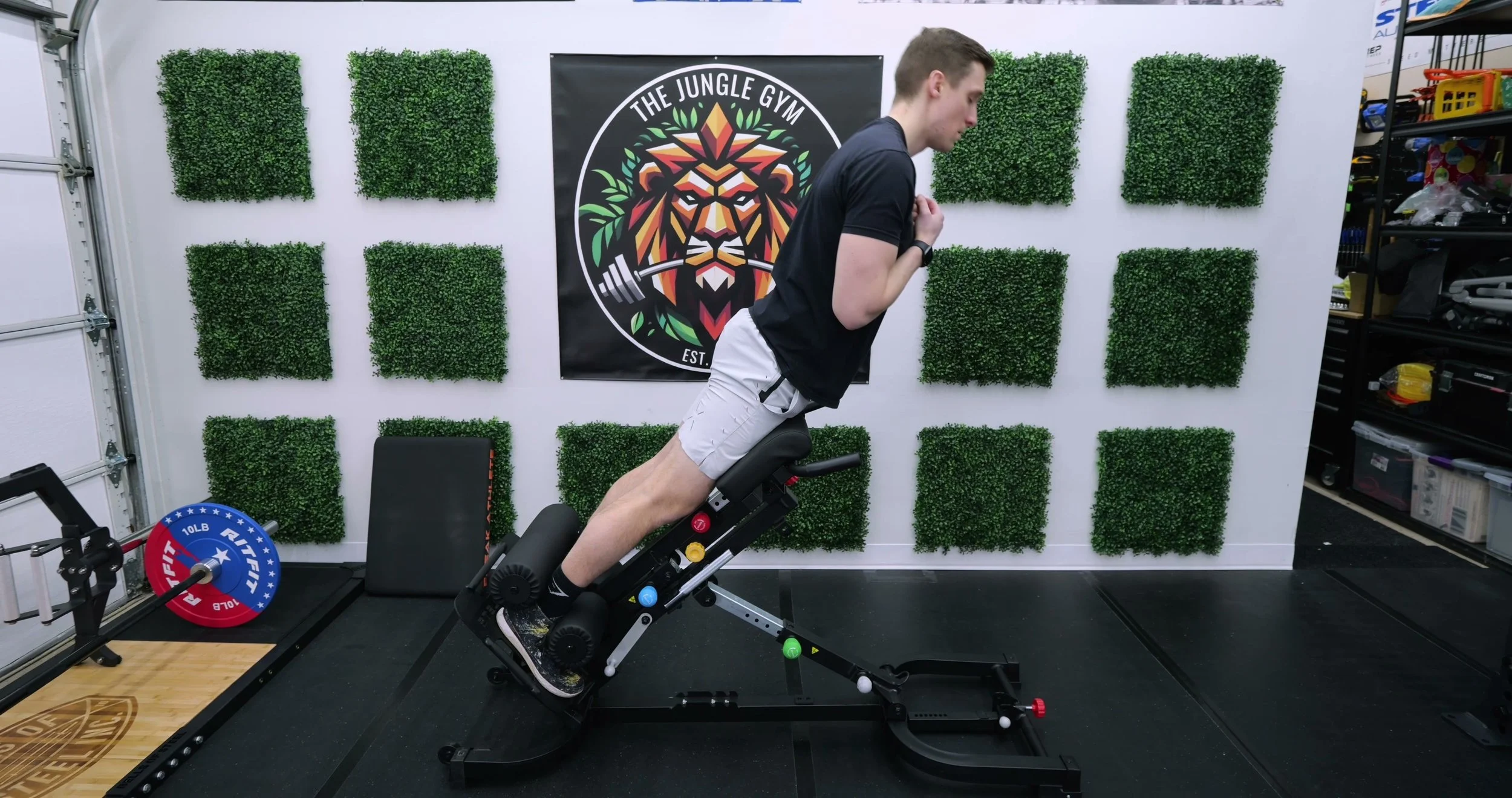 Hyper Pro configured for back extensions with thigh pads adjusted