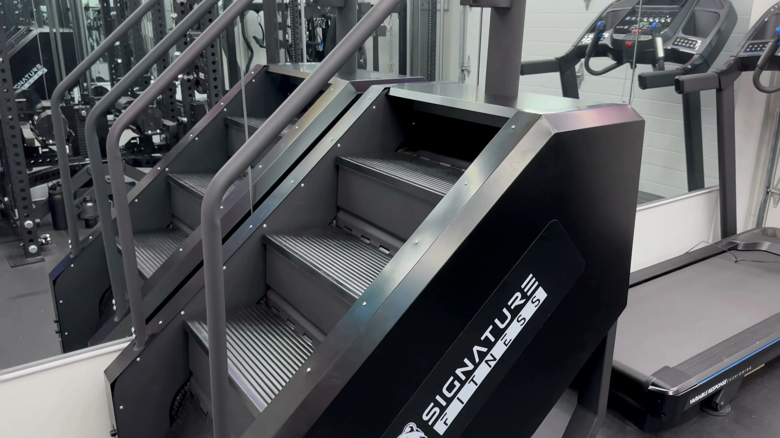 stair climber step width depth and height measurement