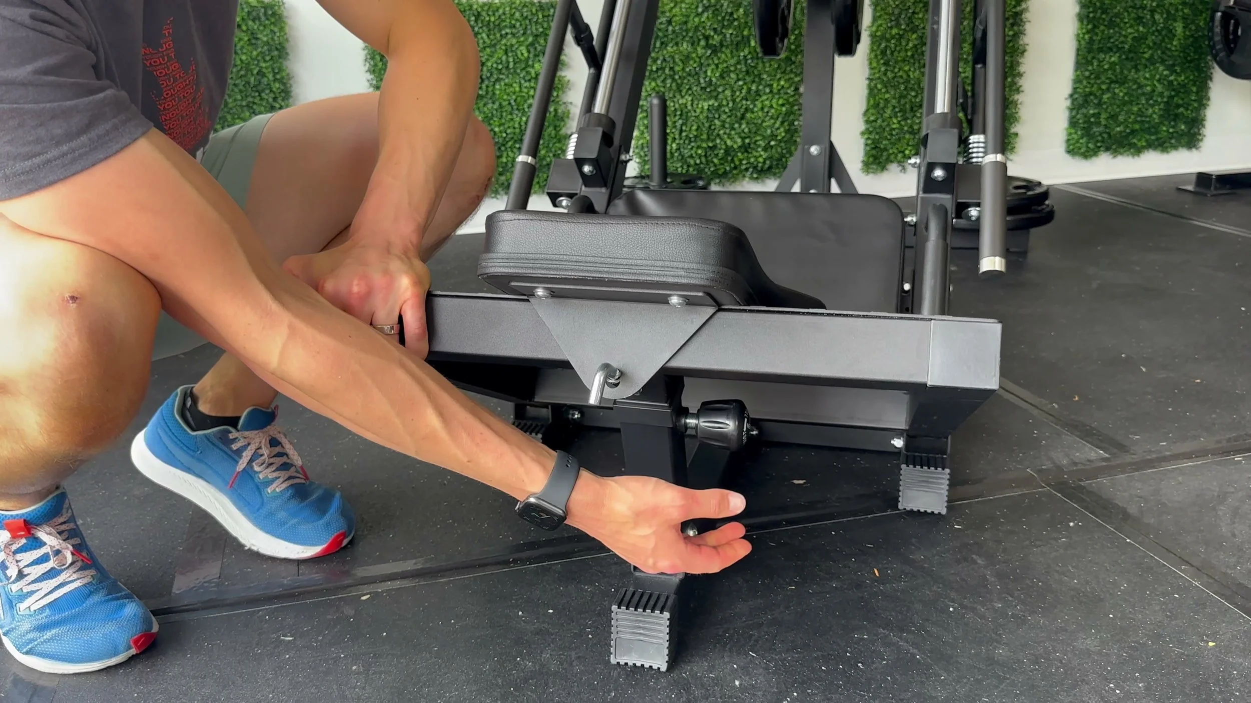ritfit blp01 showing footplate angle settings and lockout positions close up