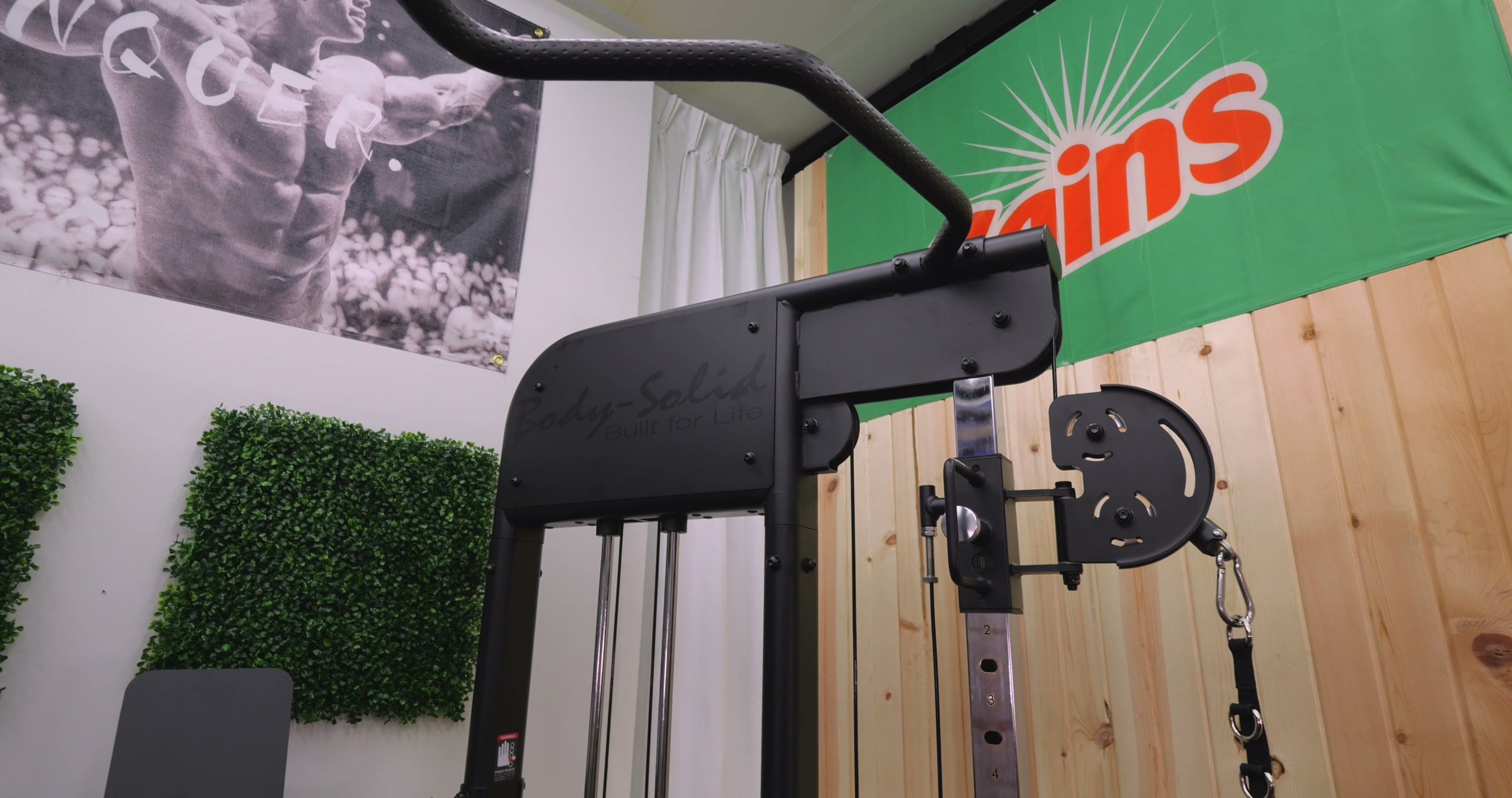 body solid functional trainer adjustable trolley with pop pin adjustment