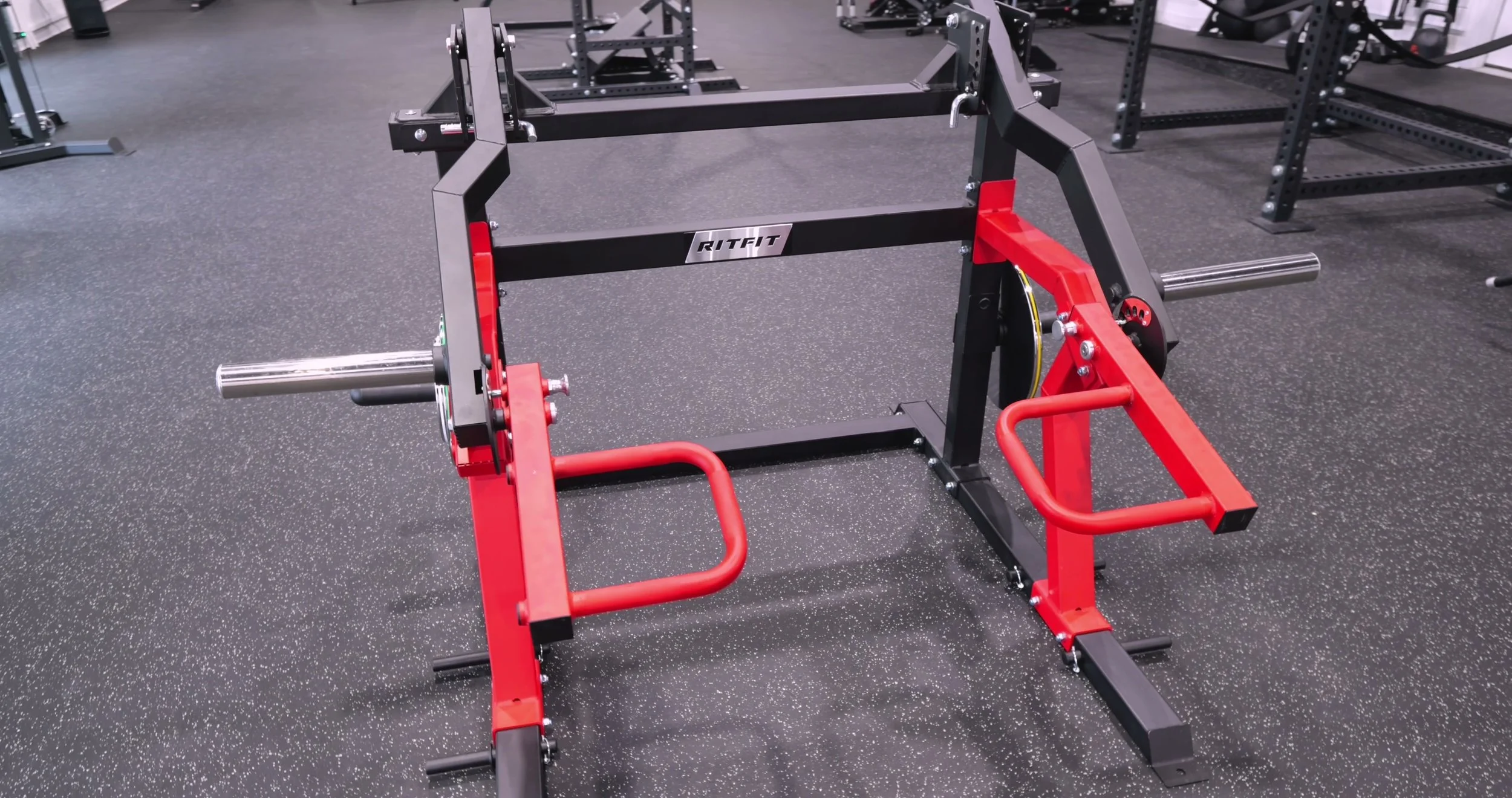 RitFit Gorilla 2-in-1 Chest and Shoulder Press machine set up in a home gym
