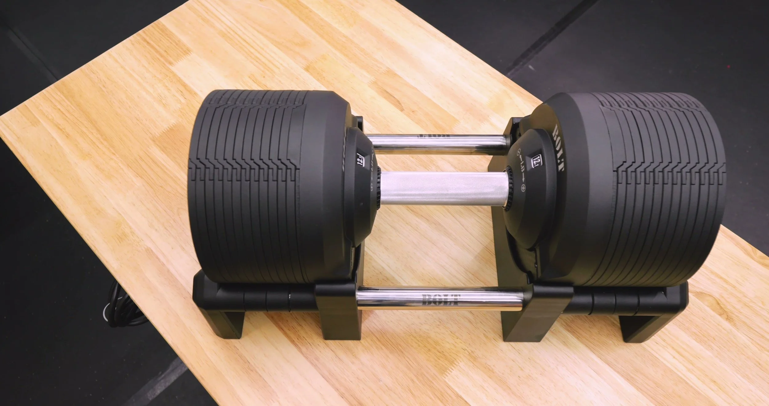 Bolt Fitness Revolver dumbbell length and diameter comparison