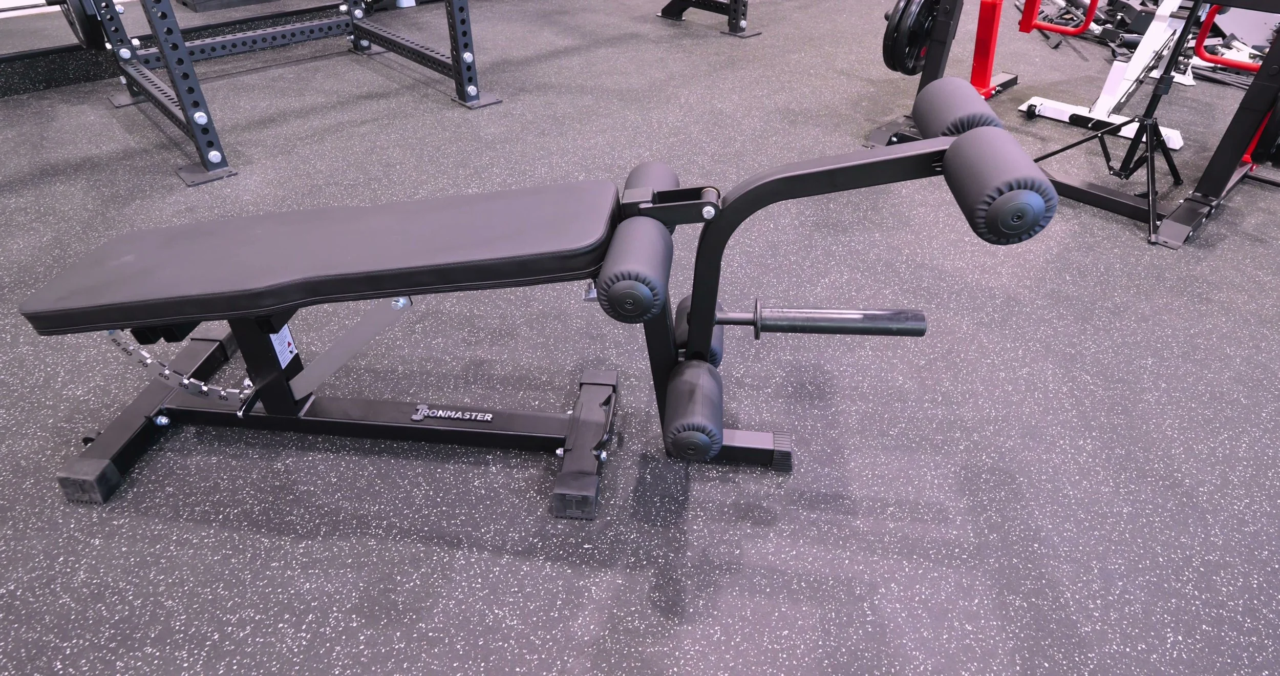 The leg extension and leg curl attachment for the Ironmaster Super Bench Pro V2