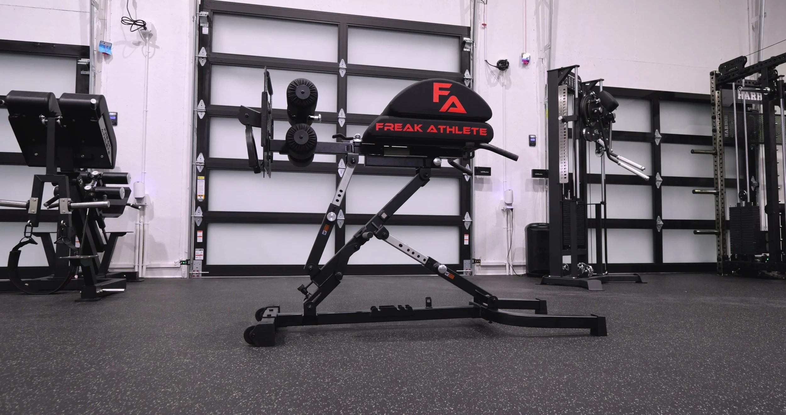 Freak Athlete Hyper Pro X configured for lower-body training in a home gym