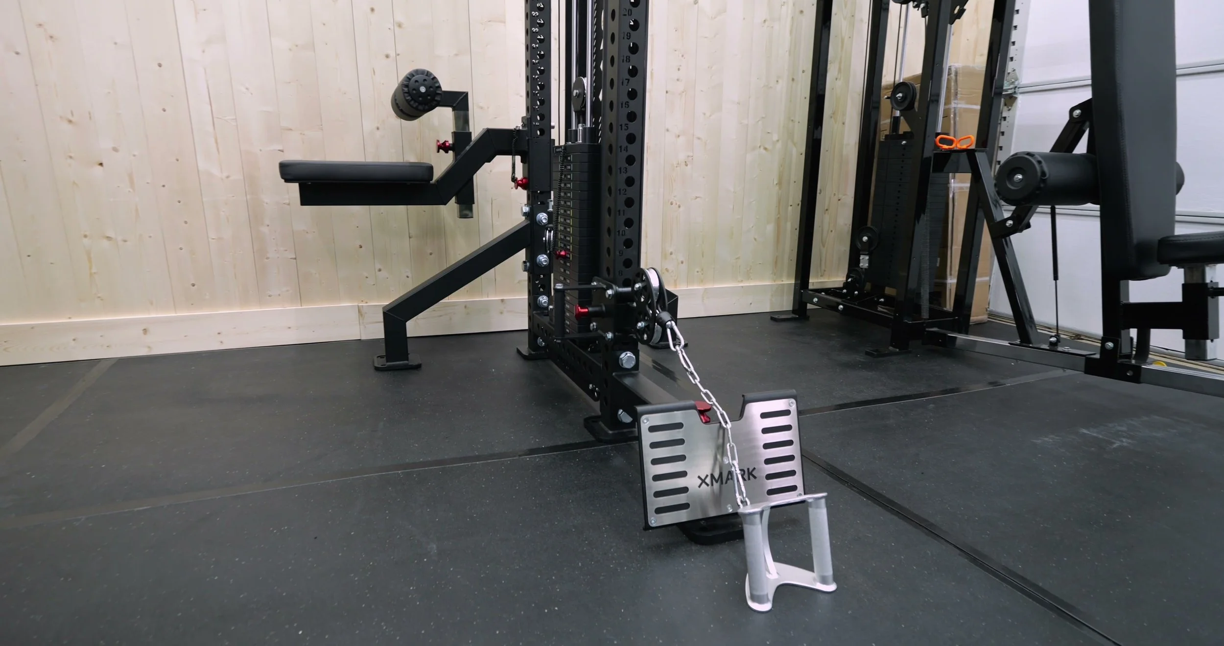 Stainless steel adjustable low row footplate with three distance settings