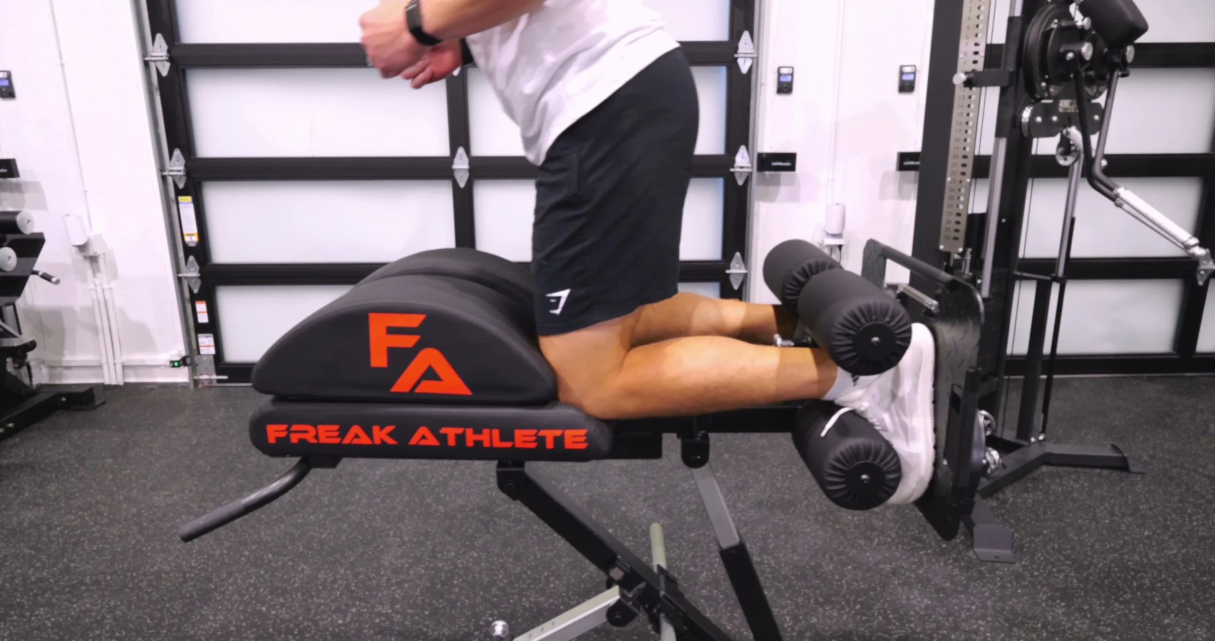 Freak Athlete Hyper Pro X configured for a glute-ham raise setup