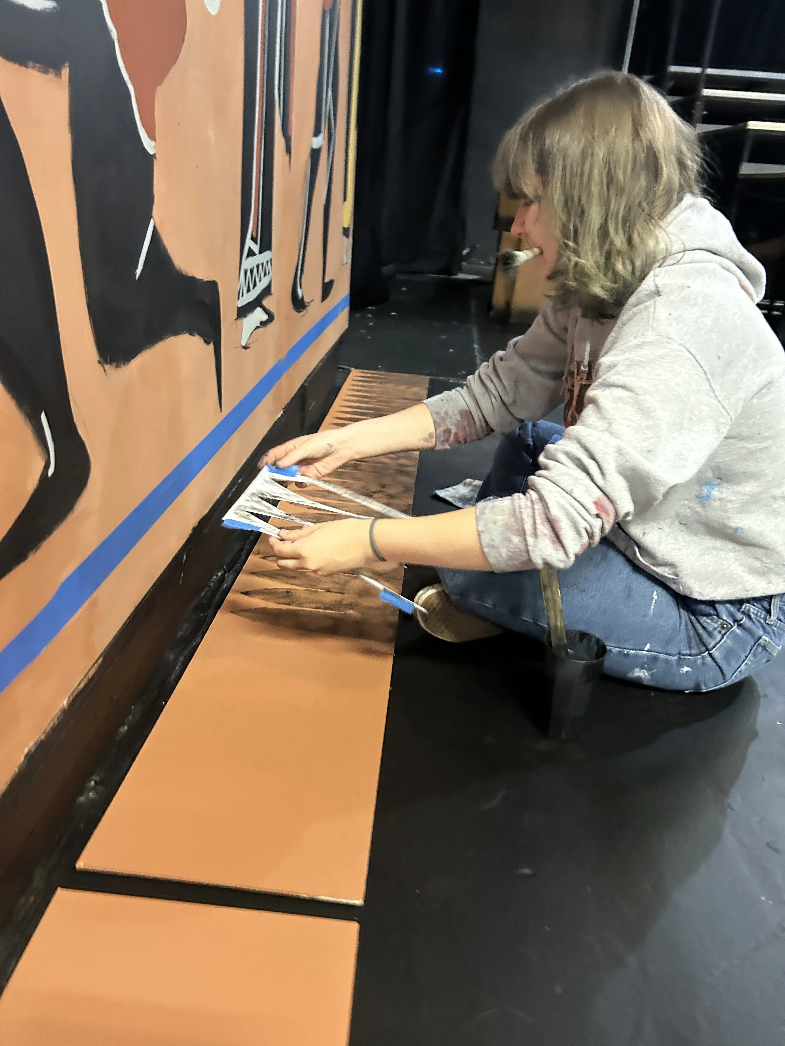 Demonstrating how to use the stencils provided by the designer