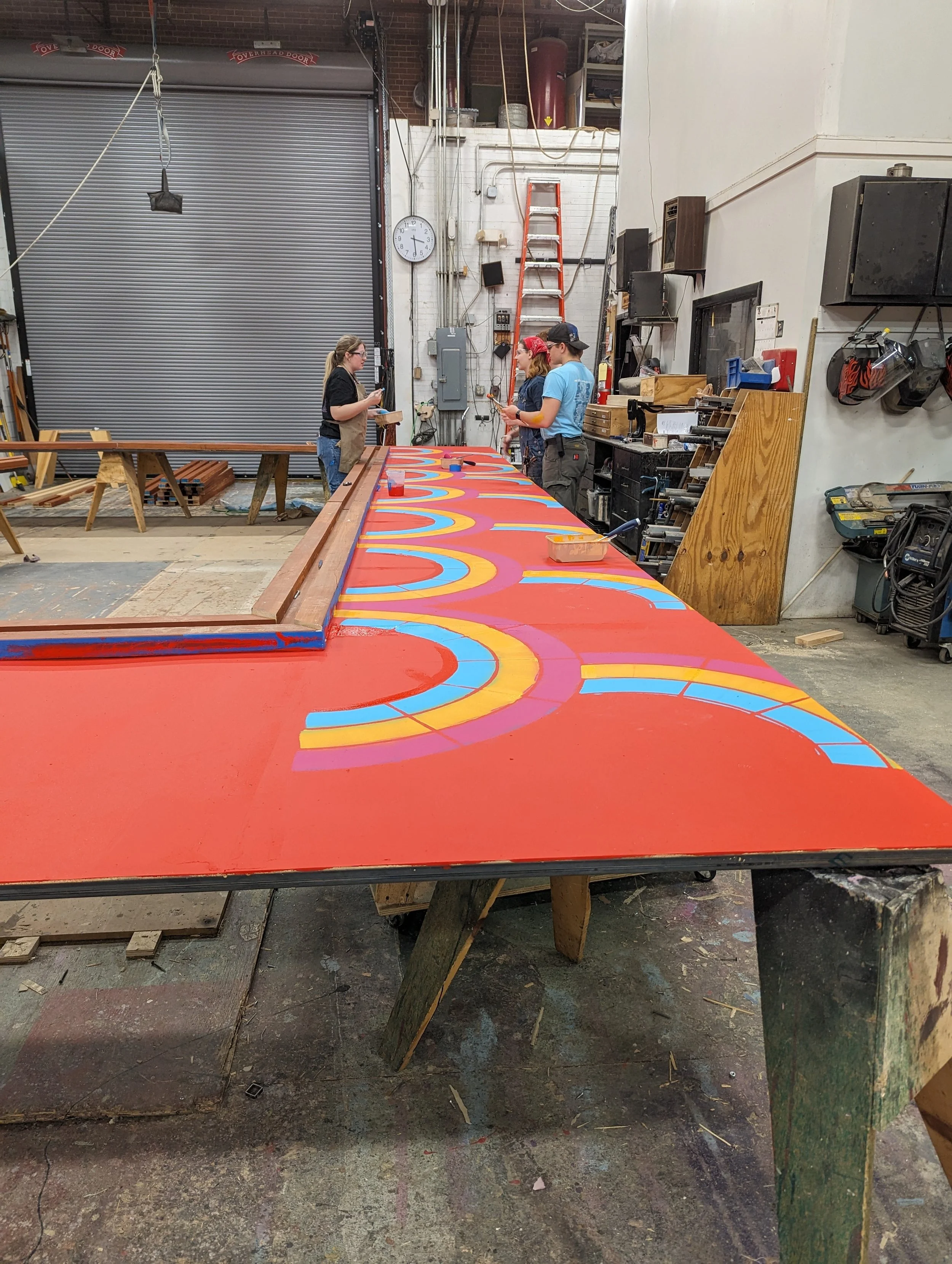 Progress photo of the stencils