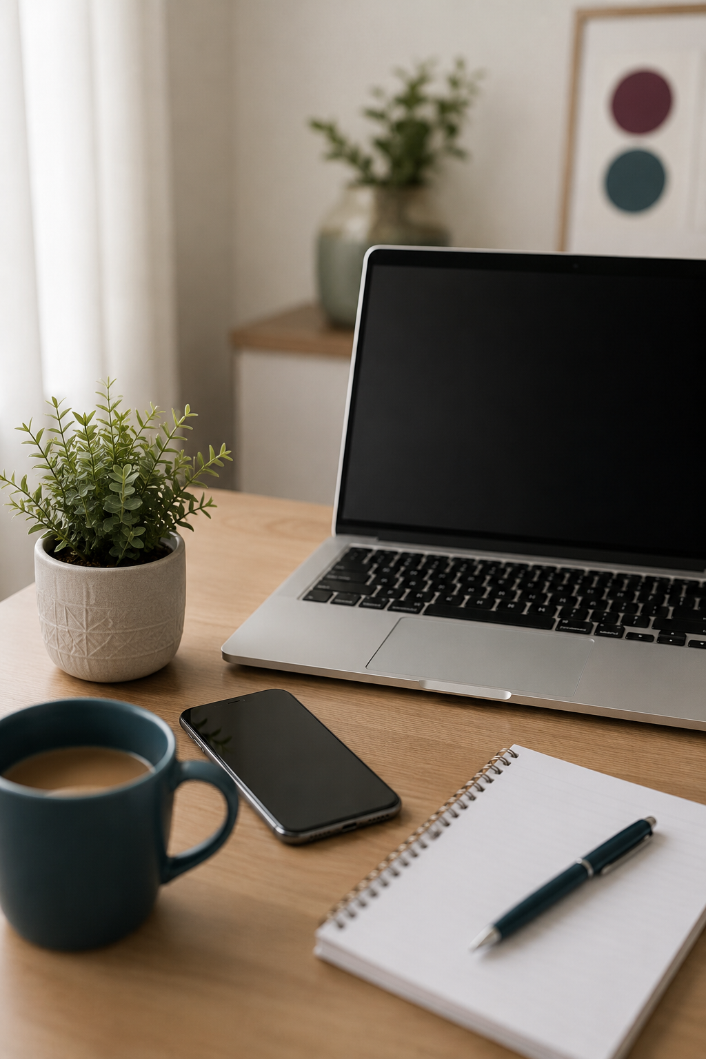 contact me savvy desk computer and phone with coffee on a desk