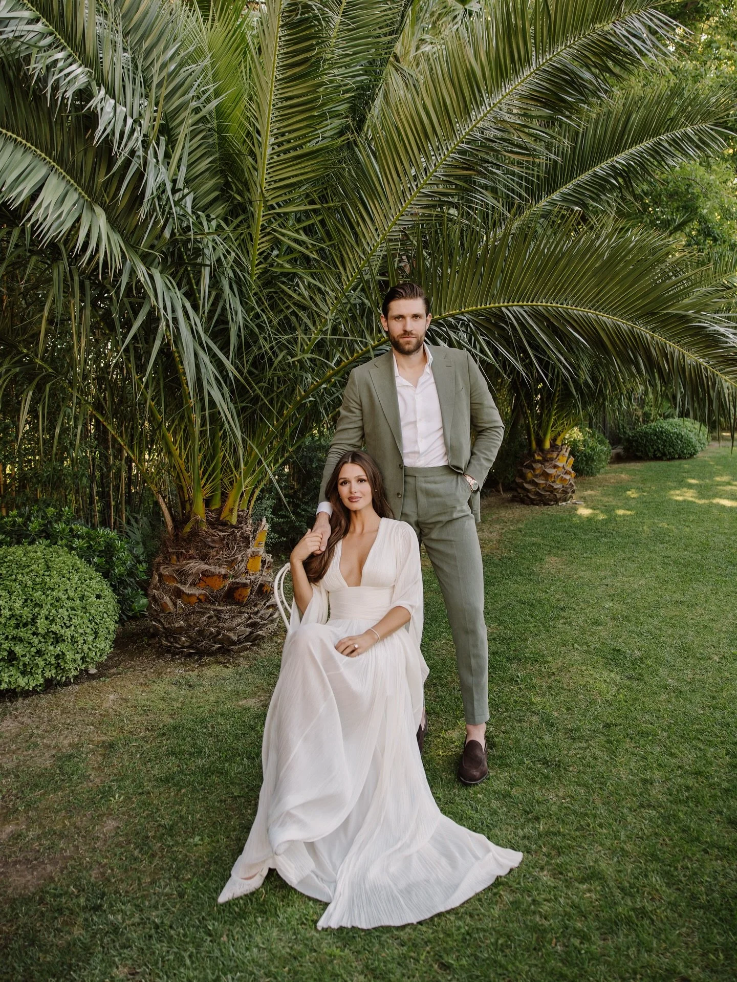 Let&rsquo;s take it back to the beginning&hellip;

For their welcome party, @celestedesjardins wore a gown by @marialuciahohanofficial, paired with Marquis Open Hoop Diamond Earrings and Diamond Tennis Bracelet by @hannahflorman. 

Photography @alice