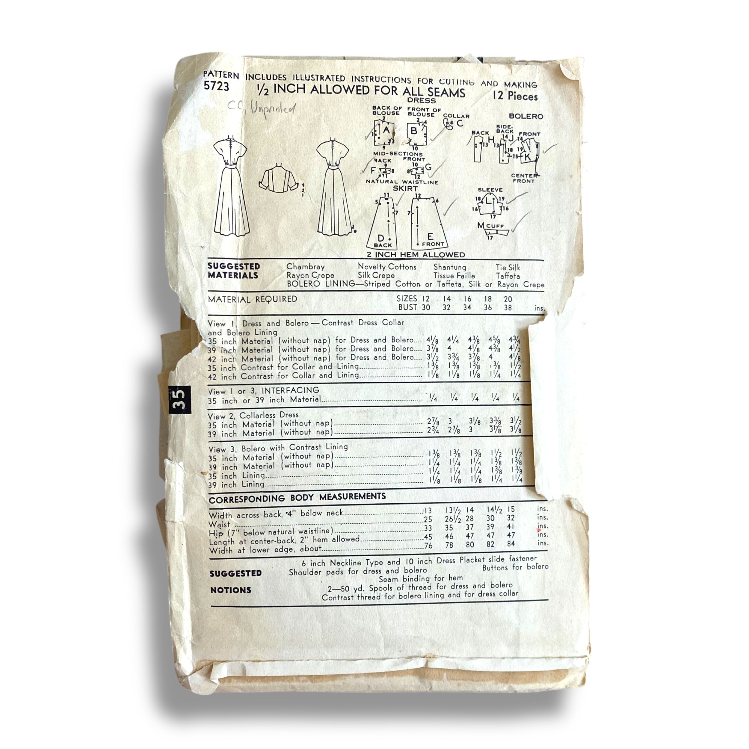 Advance 5723, 50s Dress:Bolero, Size 18:36:39, Cut & Complete, Vintage Sewing Pattern2.png