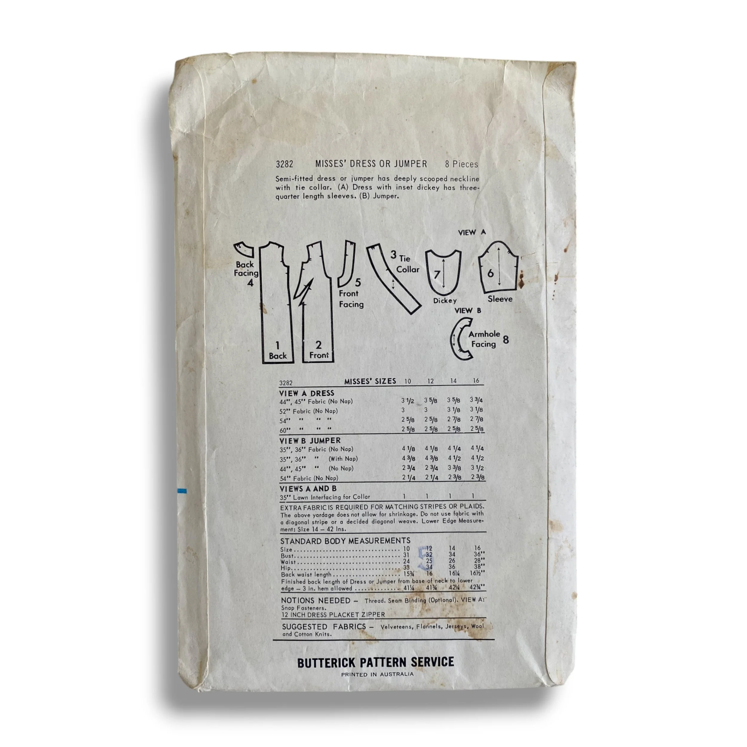 Butterick 3282, 60s Dress:Jumper, Size 16:36, Cut & Complete, Vintage Sewing Pattern1.jpg