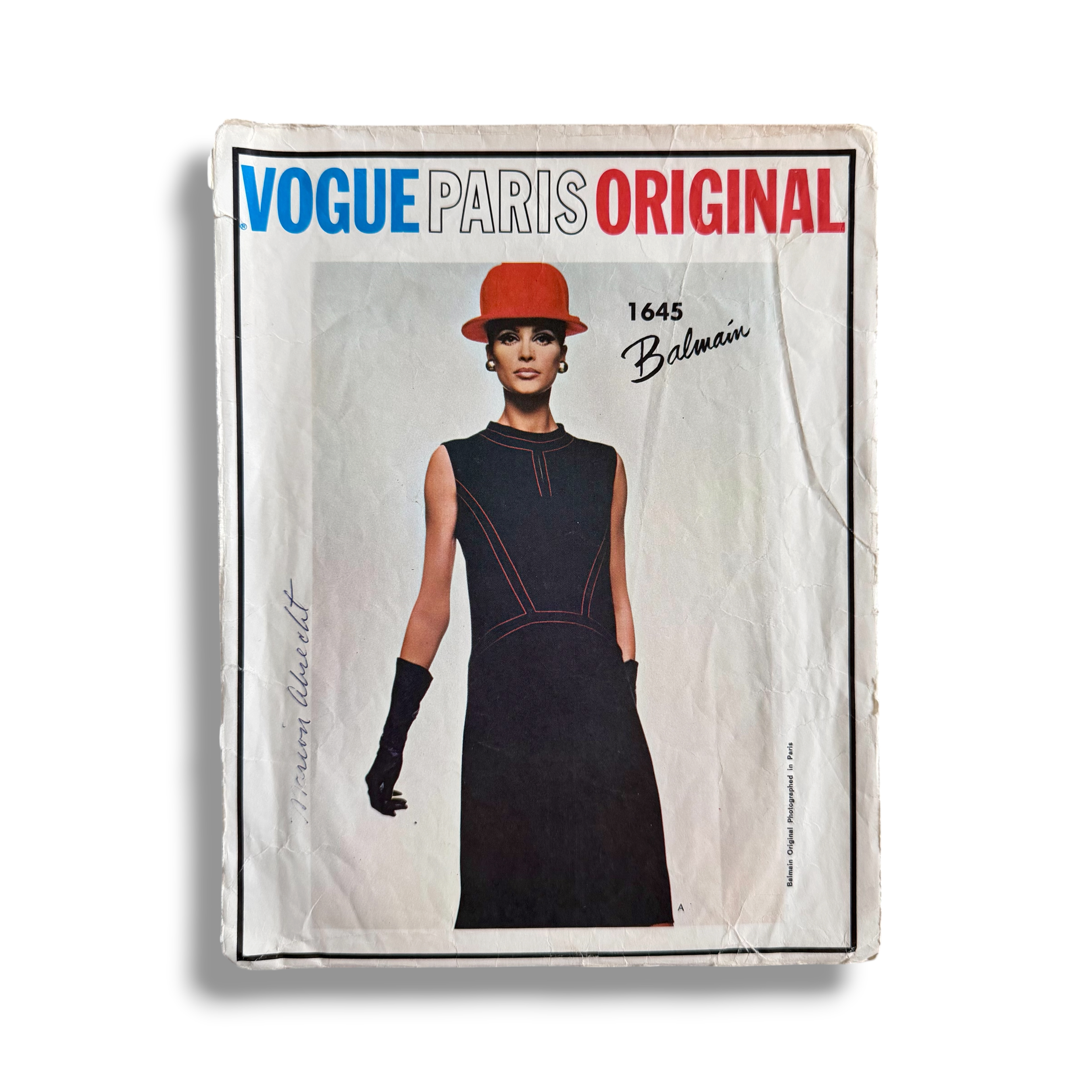 Vogue Paris Original 1645 – Balmain, 60s Mod Dress, Size 12 Bust 32, Cut Complete, Vintage Sewing Pattern