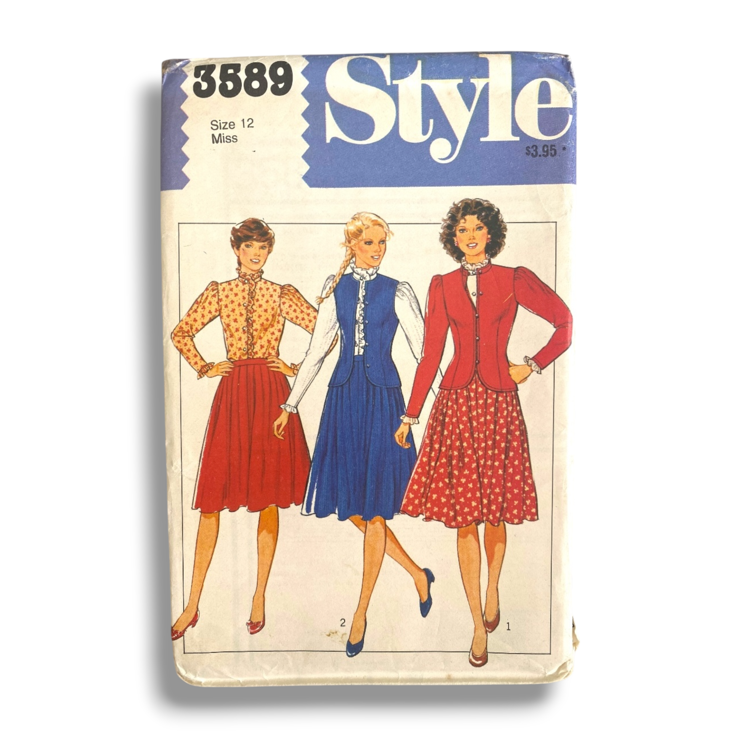 Style 3589, Jacket/Skirt/Top, Size 12/34, Factory Folded, Printed ...
