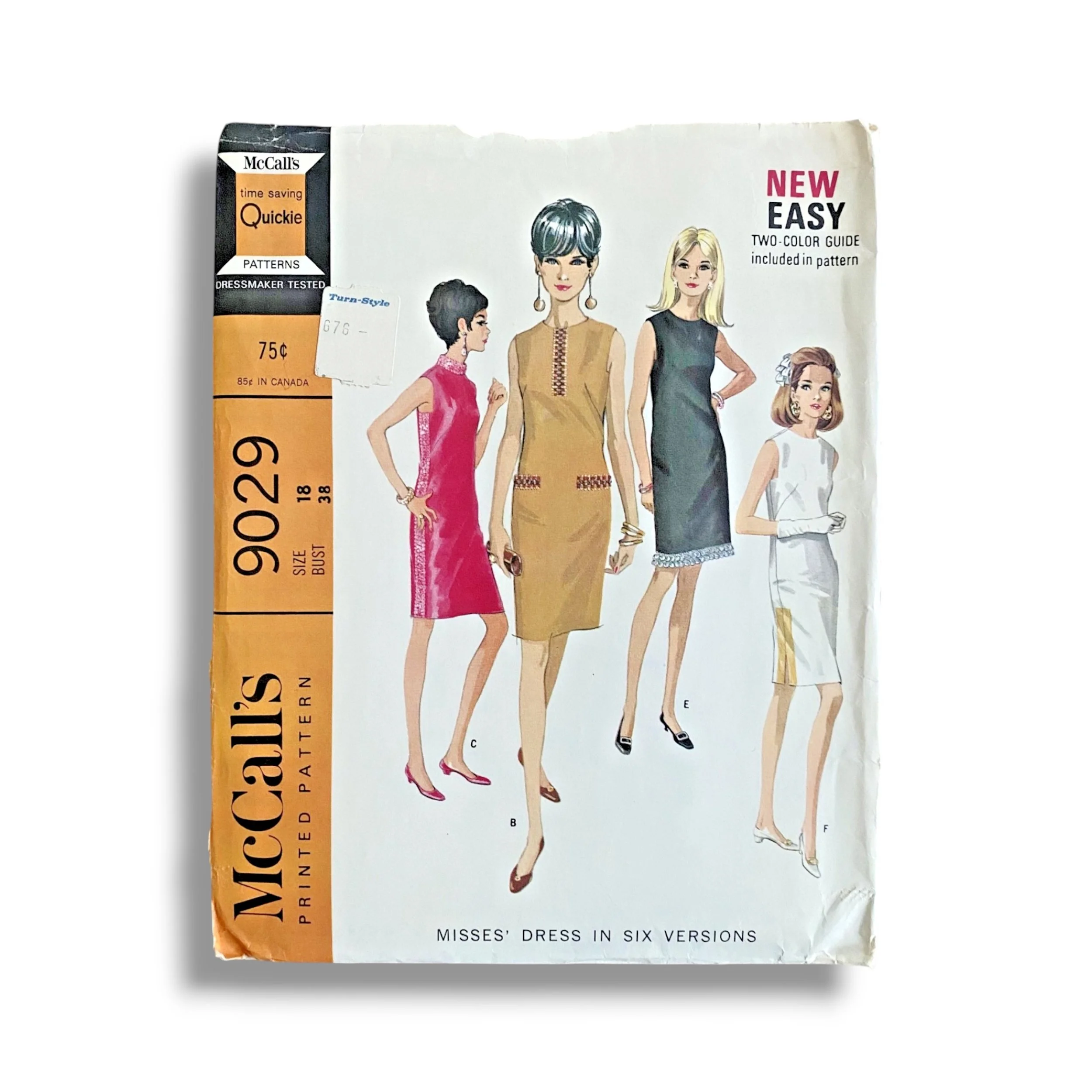 McCalls 9029, 60s Dress, Size 18:38, Factory Folded, Vintage Sewing Pattern.jpg