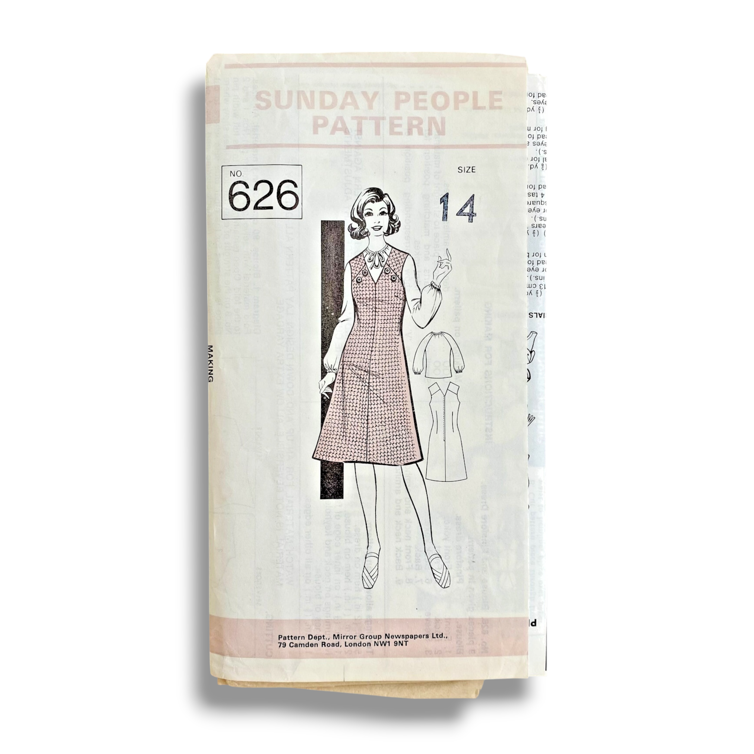 The People 626, 60s Dress/Jumper/Blouse, Size 14, Cut & Complete, Vintage Sewing Pattern