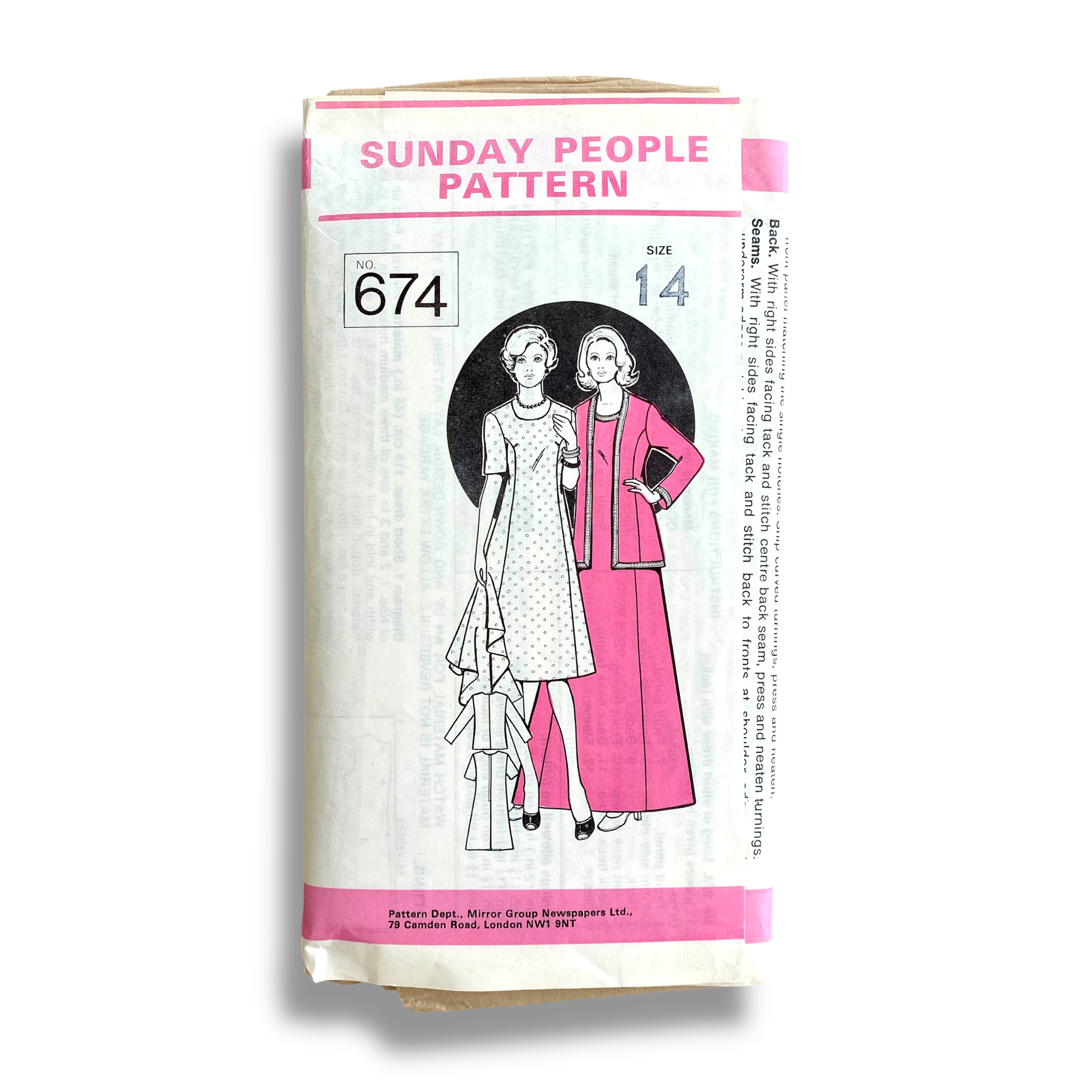 The People 674, 60s Dress/Jacket, Size 14, Cut & Complete, Vintage Sewing Pattern