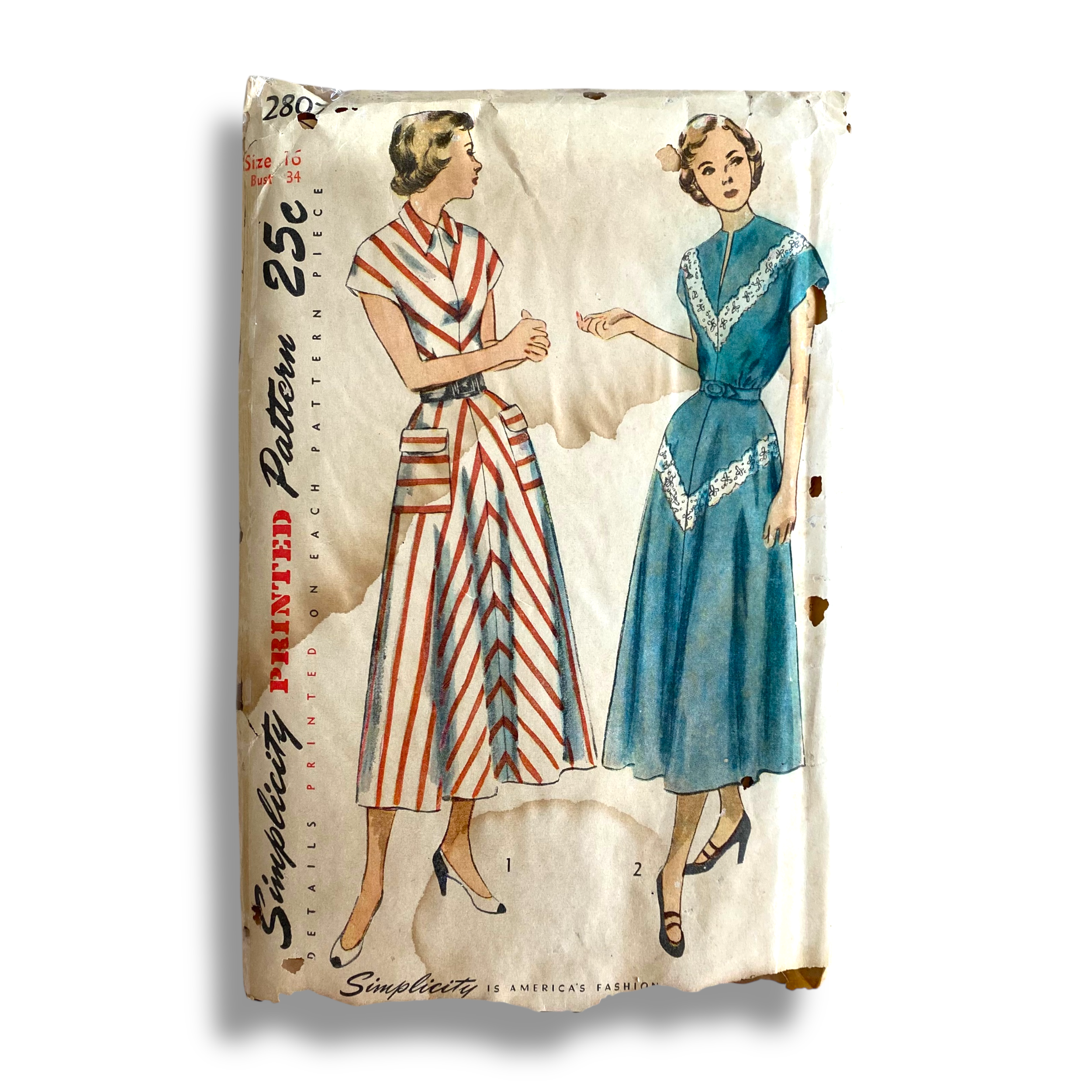 Simplicity 2807, 50s Dress, Size 14:32, Cut & Complete, Vintage Sewing Pattern1.png