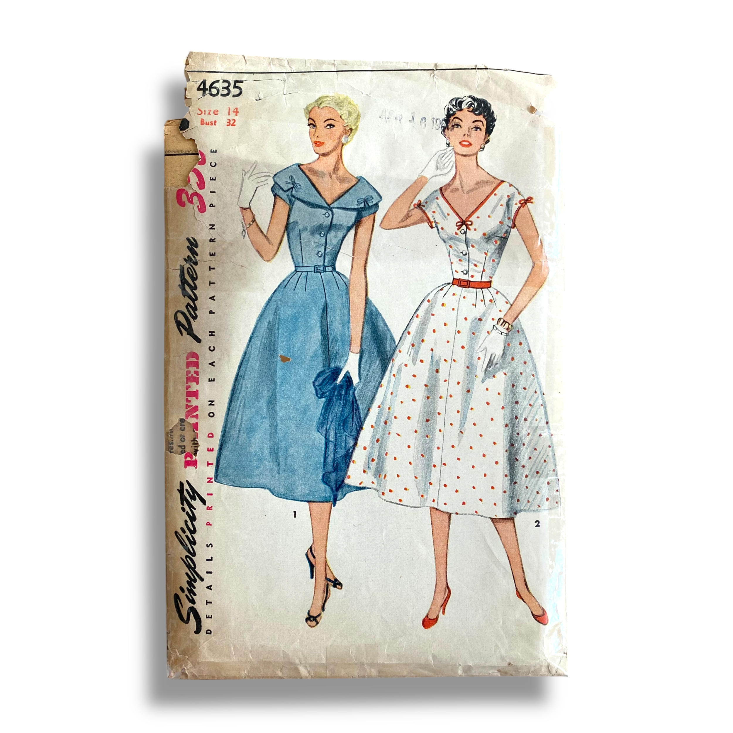 Simplicity 4635, 50s Dress, Size 12.5:31, Cut & Complete, Vintage Sewing Pattern1.png