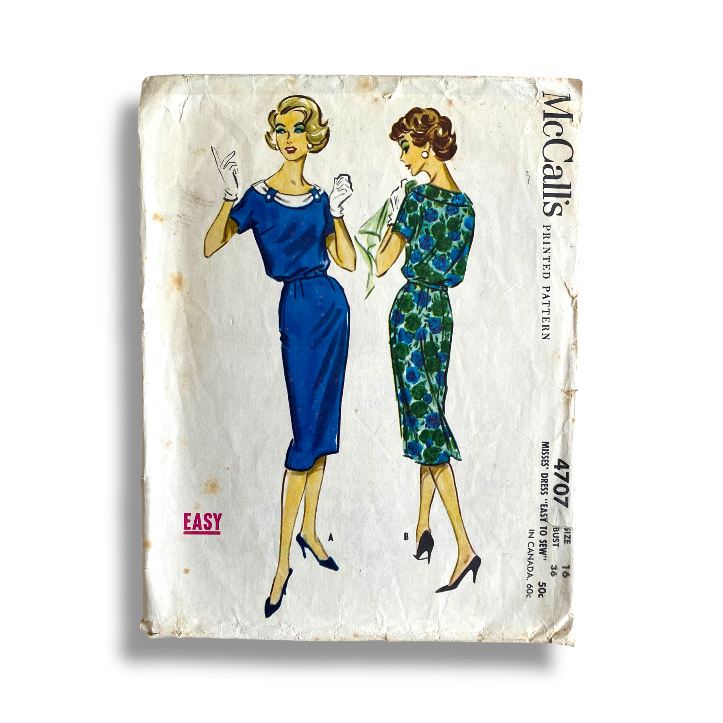 McCalls 4707, 50s Dress, Size 16:36, Cut & Complete, Vintage Sewing Pattern1.png