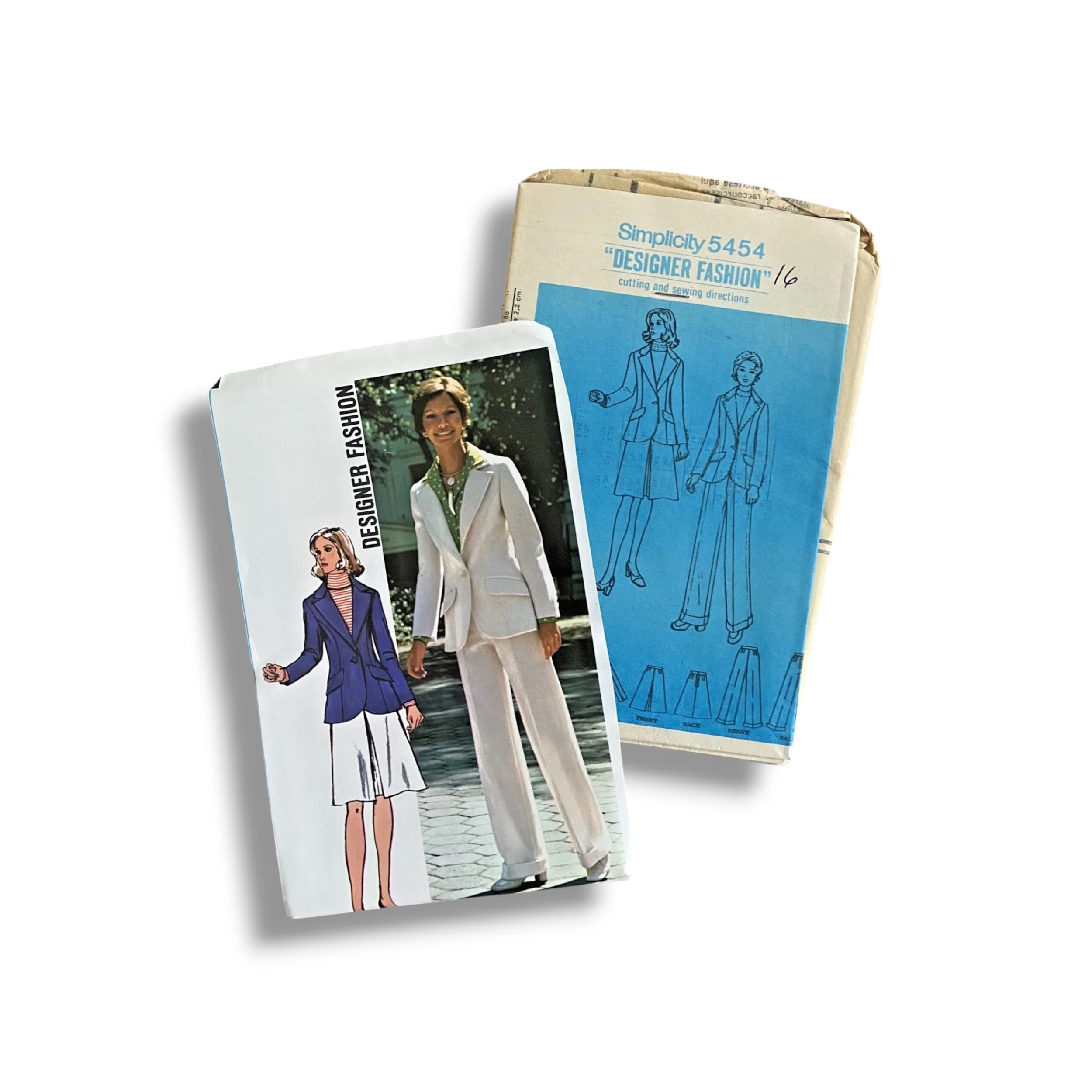 Simplicity 5454, 70s Jacket:Skirt:Pants, Size 16:38, Factory Folded, Vintage Sewing Pattern1.jpg