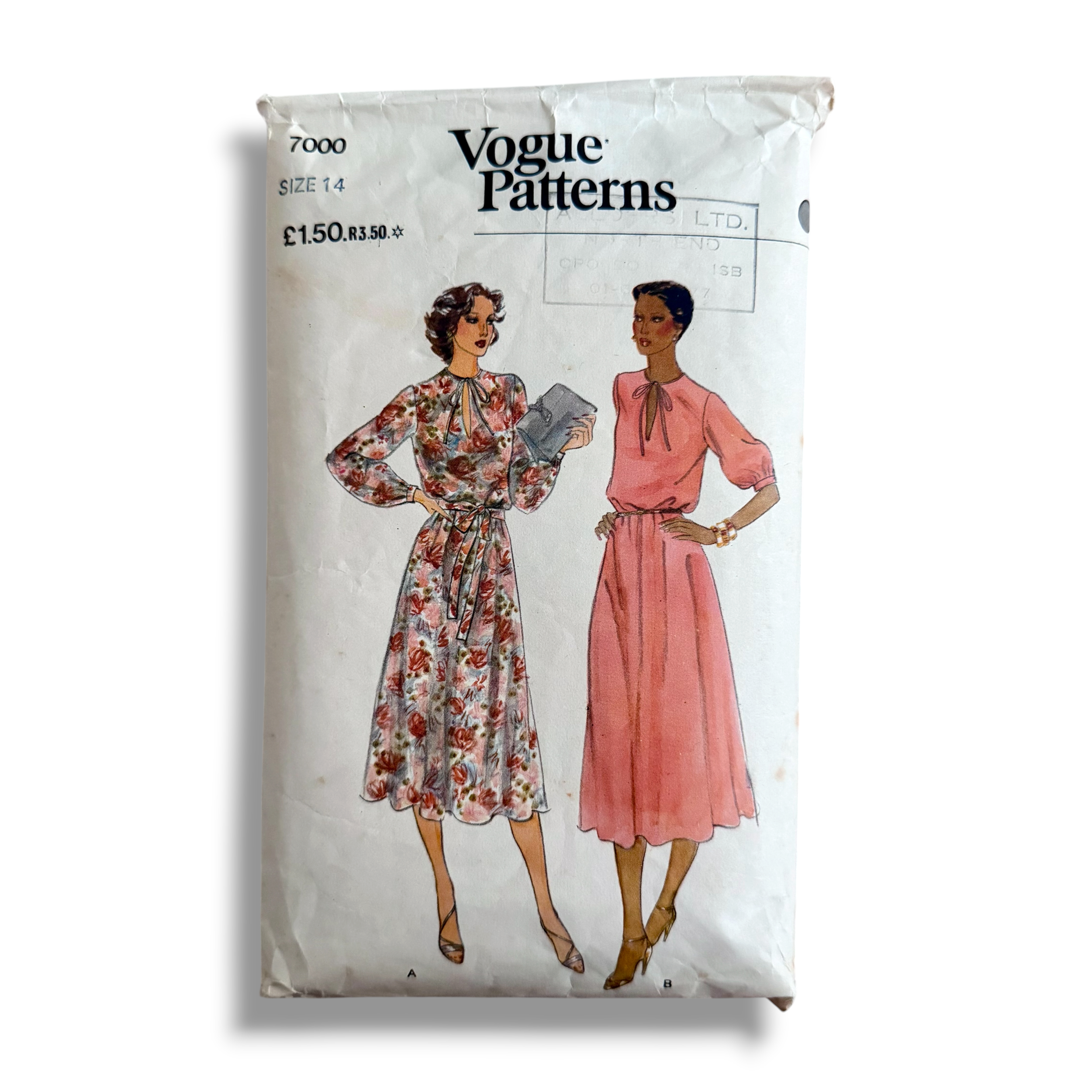 Vogue 7000, 70s Dress, Size 14 Bust 36, Cut & Complete, Vintage Sewing Pattern