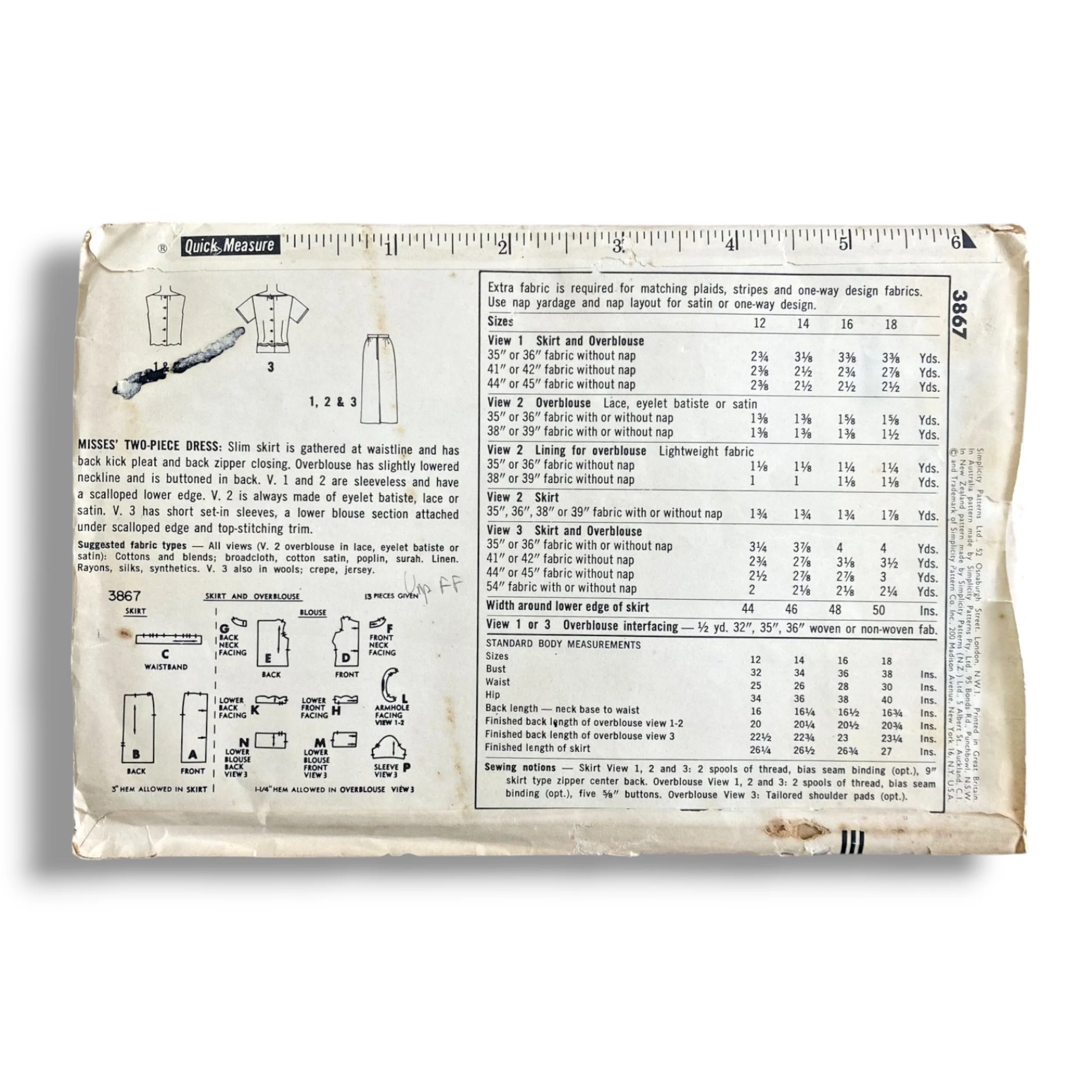 Simplicity 3867, 60s Dress, Size 16:36, Factory Folded, Vintage Sewing Pattern1.jpg