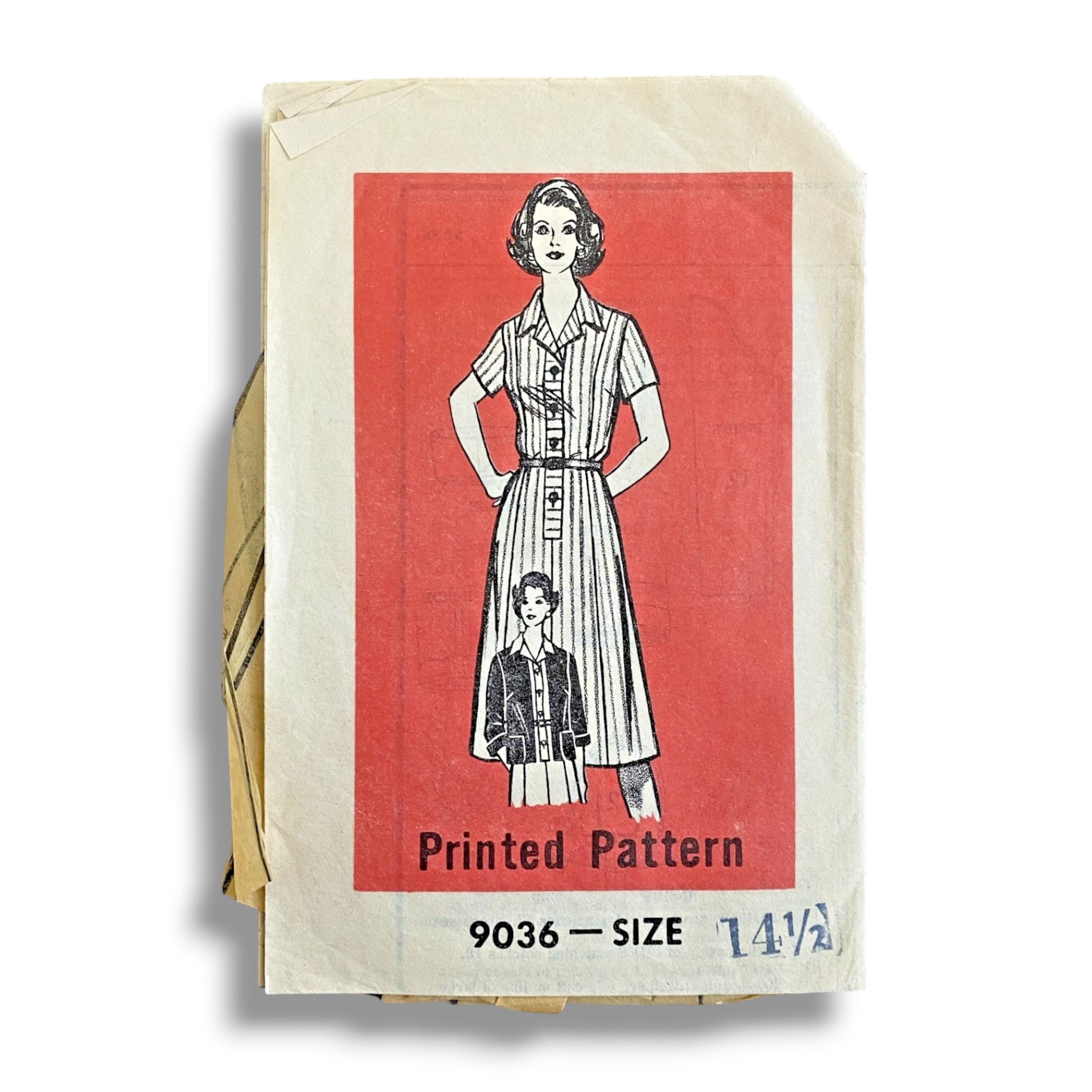 Mail Order 9036, 70s Dress, Size 14.5:37, Cut & Incomplete, Vintage Sewing Pattern.PNG