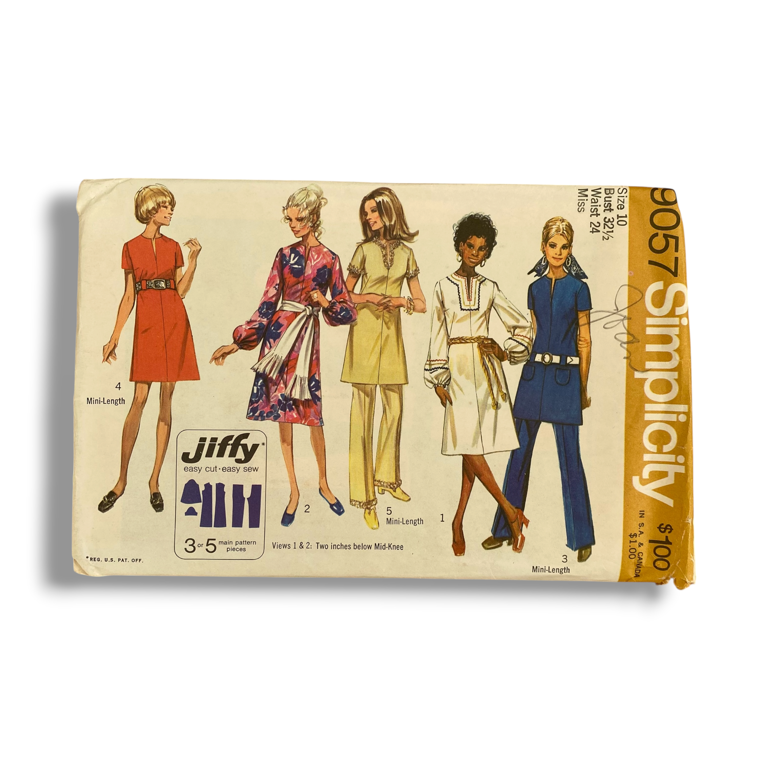 Simplicity 9057, 70s Dress/Pants, Size 10/32.5/24, Factory Folded ...