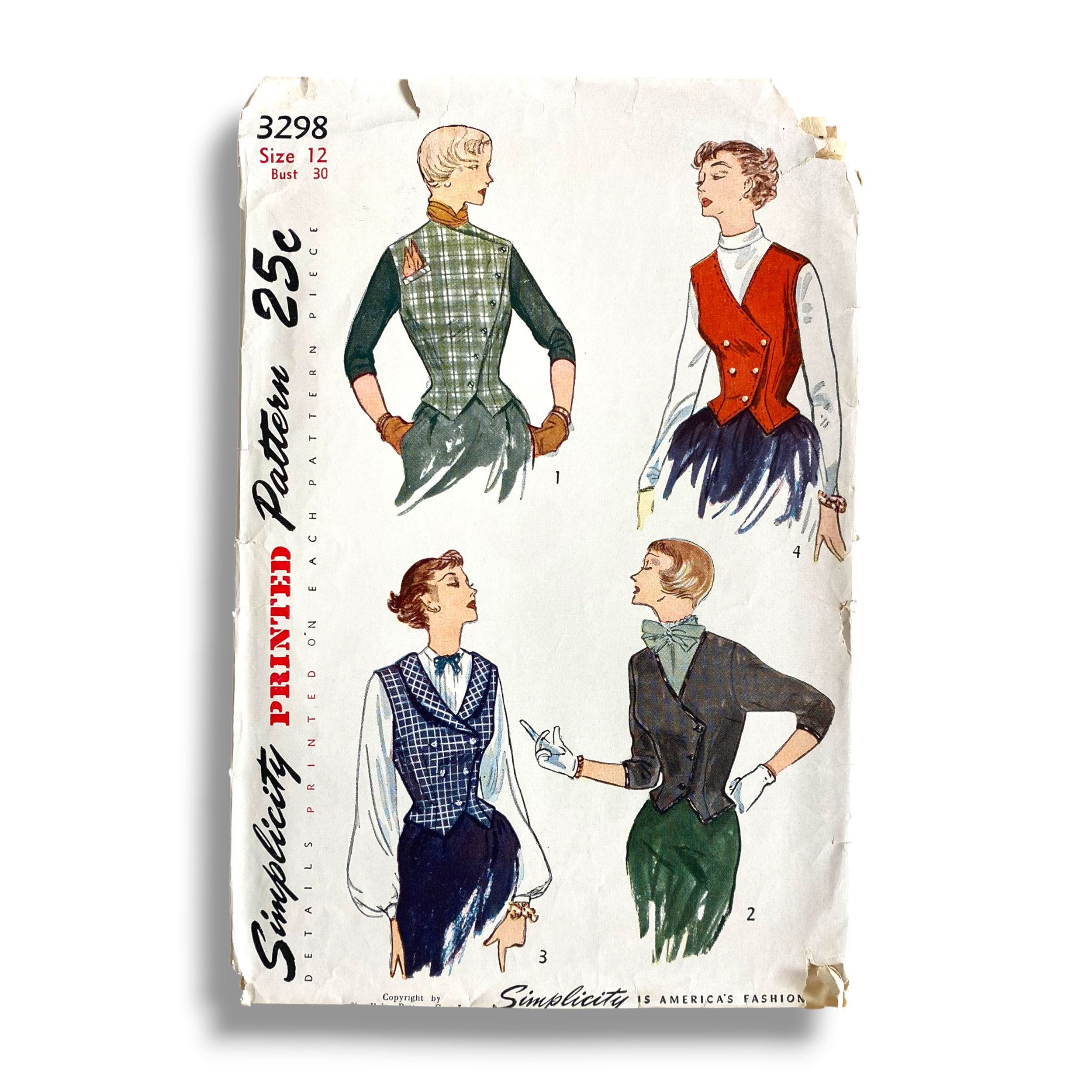Simplicity 3298, 50s Weskit and Jacket, Size 12:30, Cut & Complete, Vintage Sewing Pattern0.PNG
