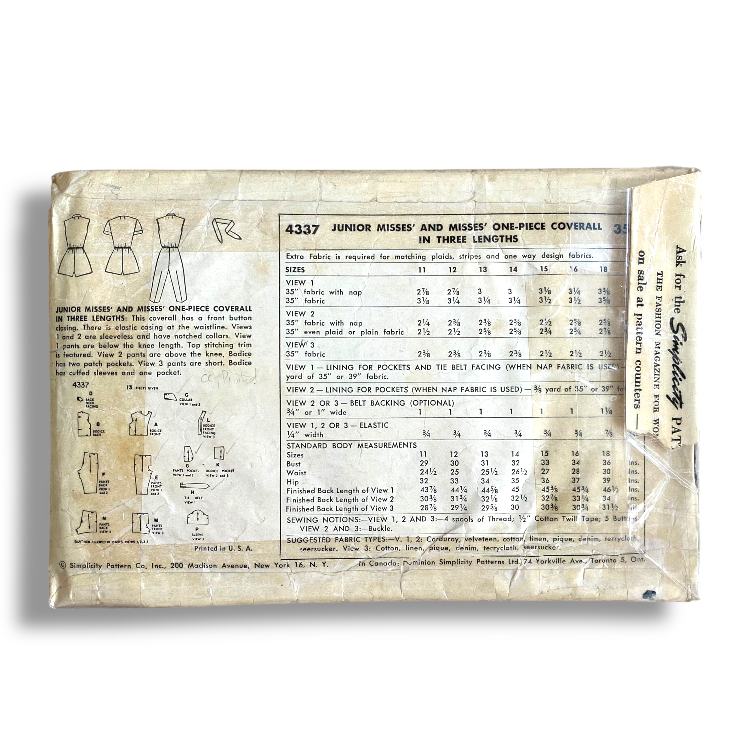 Simplicity 4337, 50s Jumpsuit, Size 16:34, Cut & Complete, Vintage Sewing Pattern2.png